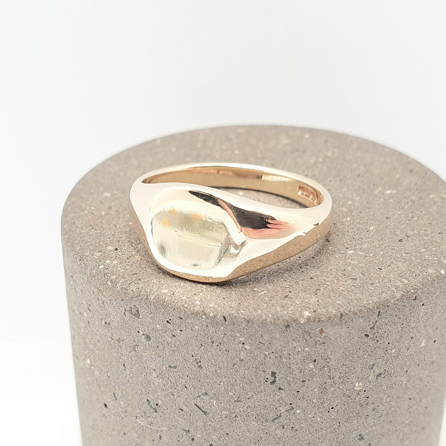 Vintage 9ct Gold Square Signet Ring Solid 9k 375 9kt Plain Smooth Retro Hallmark Chunky Large Big Mens Womens Jewelry Jewellery