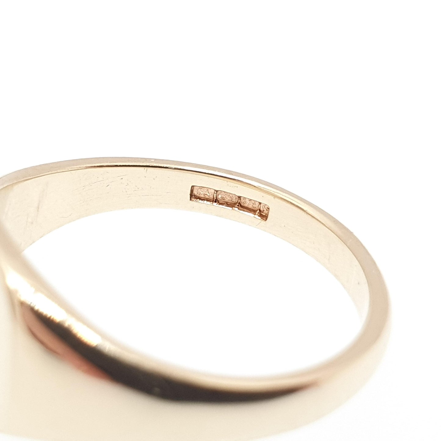 Vintage 9ct Gold Square Signet Ring Solid 9k 375 9kt Plain Smooth Retro Hallmark Chunky Large Big Mens Womens Jewelry Jewellery