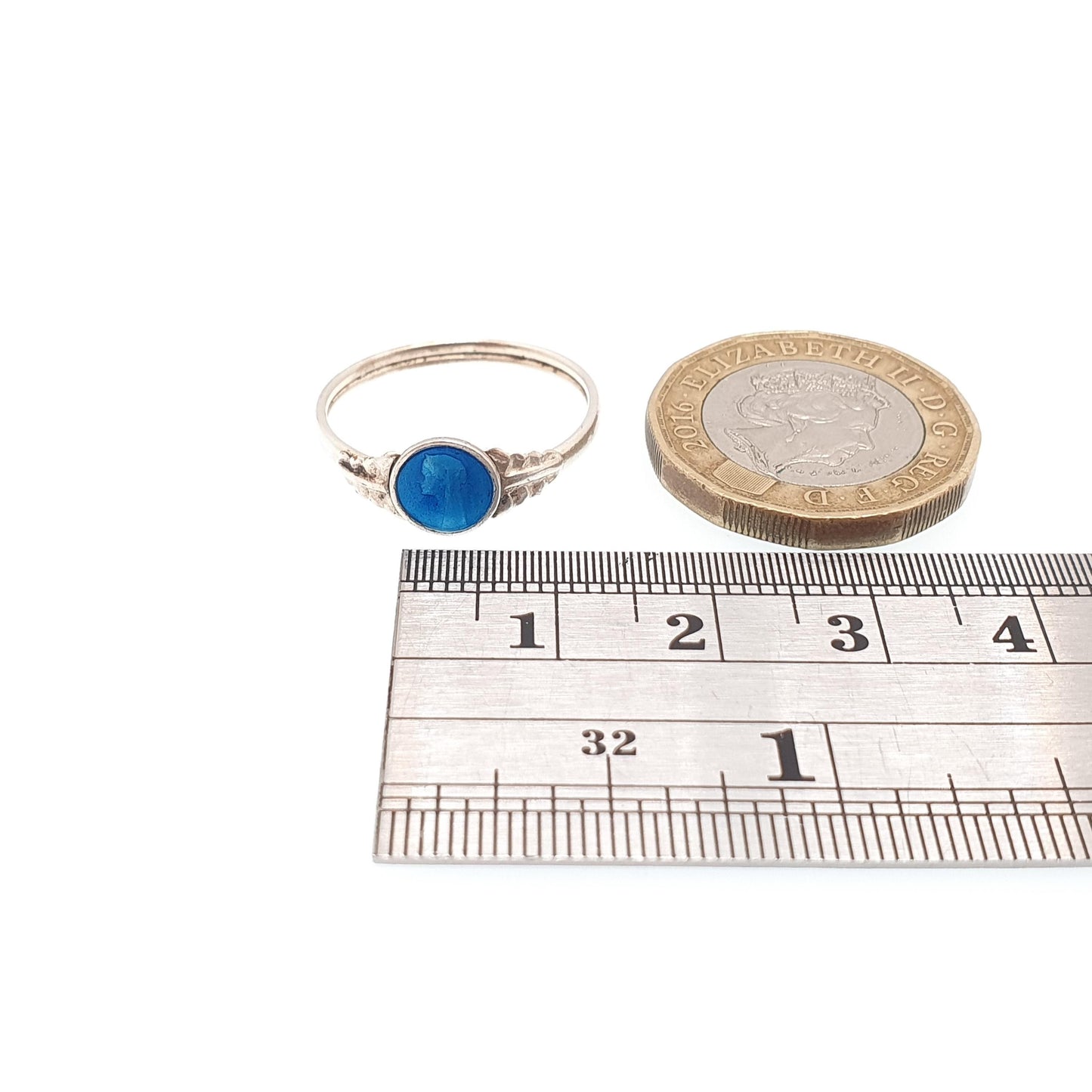Antique Enamel Virgin Mary Ring Silver Plate Mother Mary Blue Religious Signet Catholic Christian Vintage 1910s Womens Jewelry Jewellery