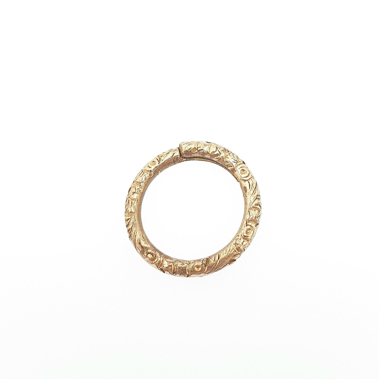 Antique Georgian Chased Split Ring Rolled Gold Filled Genuine 1800s Gold Tone Jump Open Vintage Jewelry Victorian Jewellery Findings Upcycle