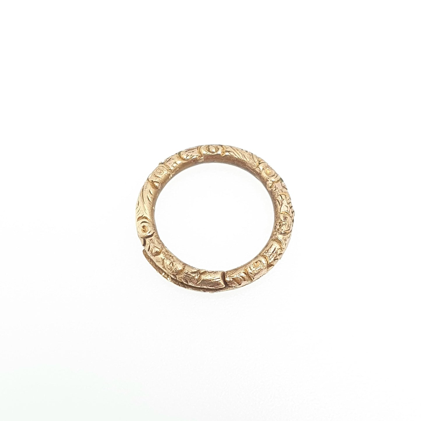 Antique Georgian Chased Split Ring Rolled Gold Filled Genuine 1800s Gold Tone Jump Open Vintage Jewelry Victorian Jewellery Findings Upcycle