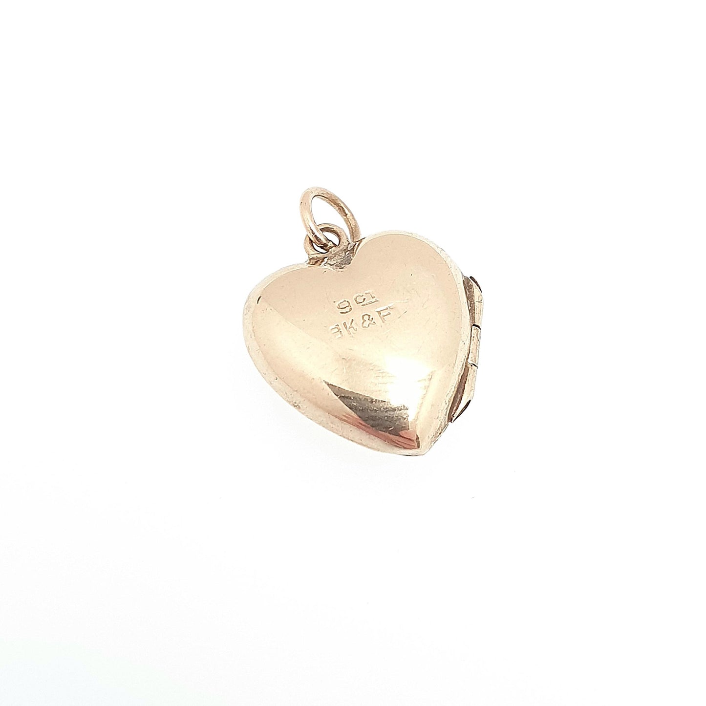 Antique 9ct 9k Gold Heart Locket Sunburst Art Deco Solid Yellow Gold Back & Front Small Tiny 1920s Necklace Photo Pendant Jewelry Jewellery