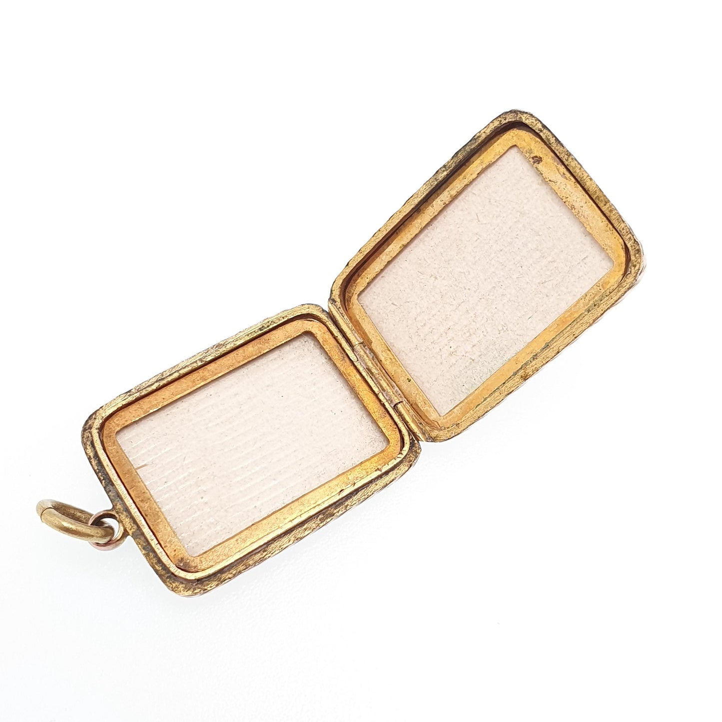 Antique 9ct 9k Gold Rectangular Locket Victorian Pendant Rose Solid 375 Back & Front Picture Photo Vintage Necklace Jewelry Womens Jewellery