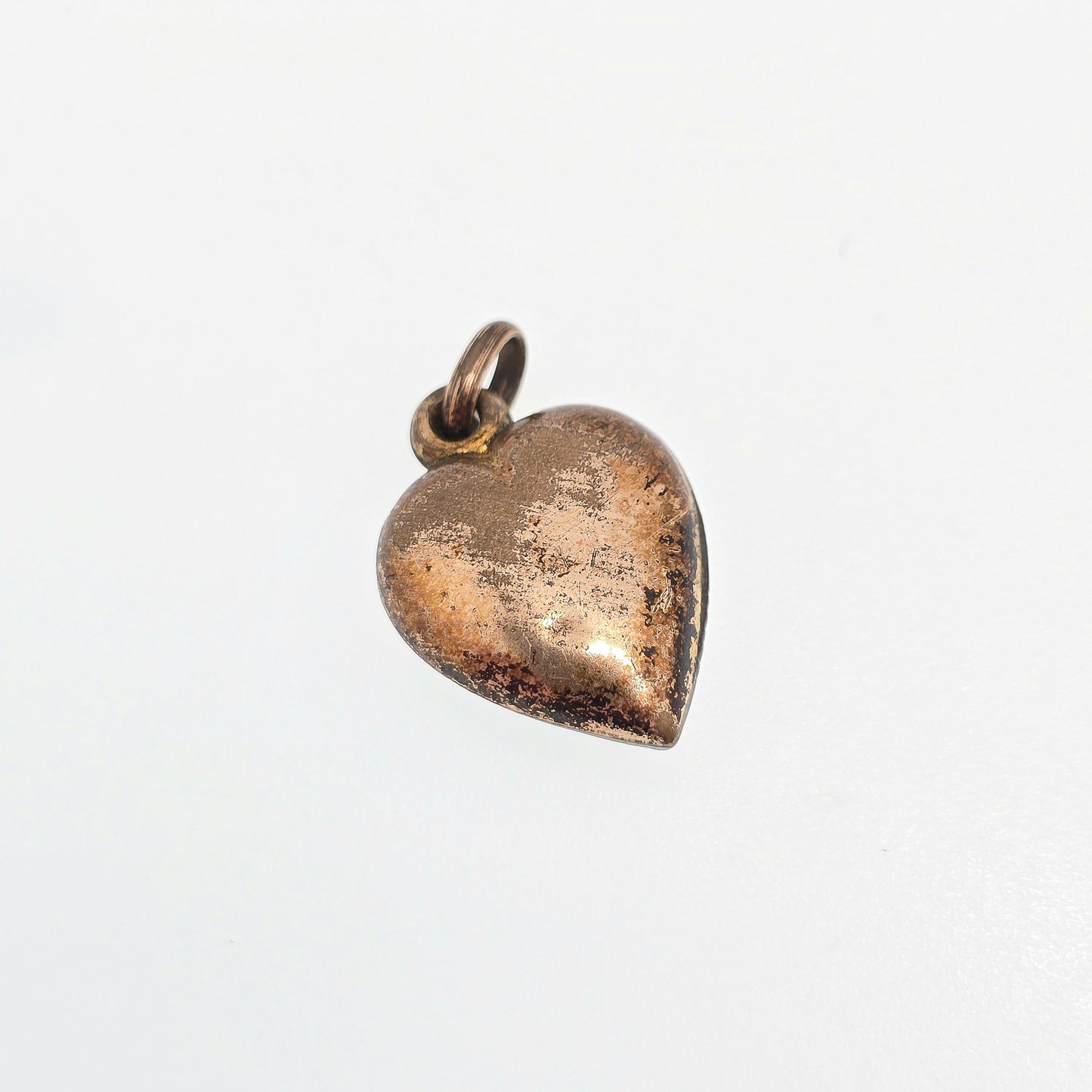Antique Victorian Rolled Gold Heart Faux Seed Pearl Turquoise Necklace Pendant Charm Puffer Gold Filled Womens Jewelry Vintage Jewellery