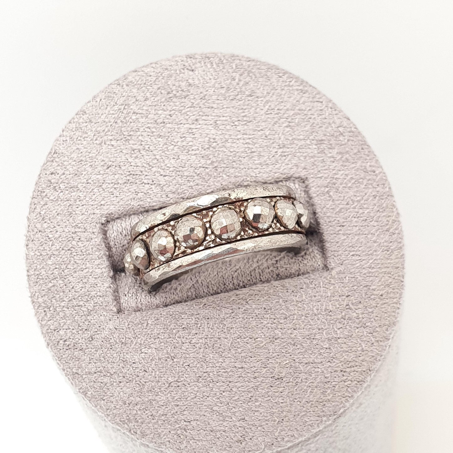 Antique Georgian Steel Cut Ring Band Full Eternity Very Rare Early 1800s Pre Victorian Faceted Handmade Artisan Vintage Jewelry Jewellery