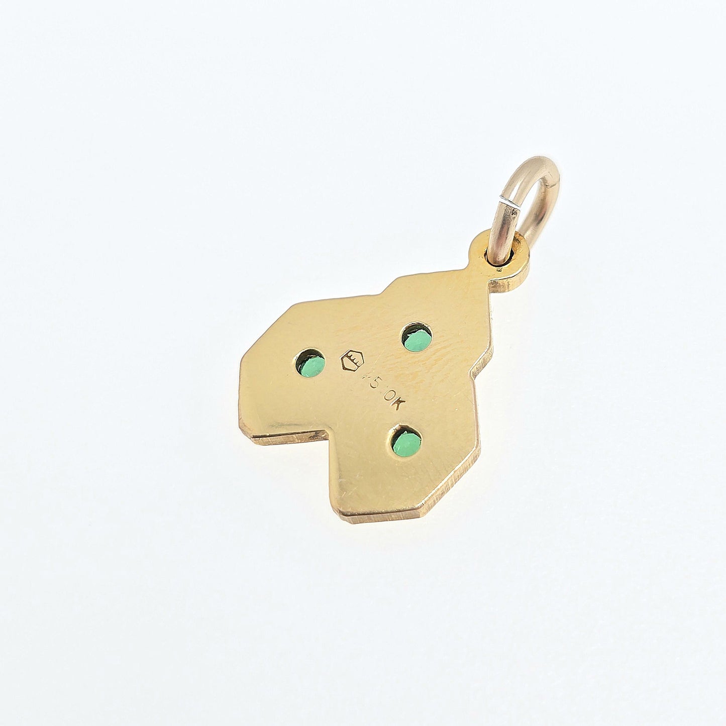 Vintage 10k Gold Honeycomb Pendant Necklace Green Tourmaline Solid 417 10kt Necklace Honey Bee Yellow Modernist Retro Jewelry Jewellery
