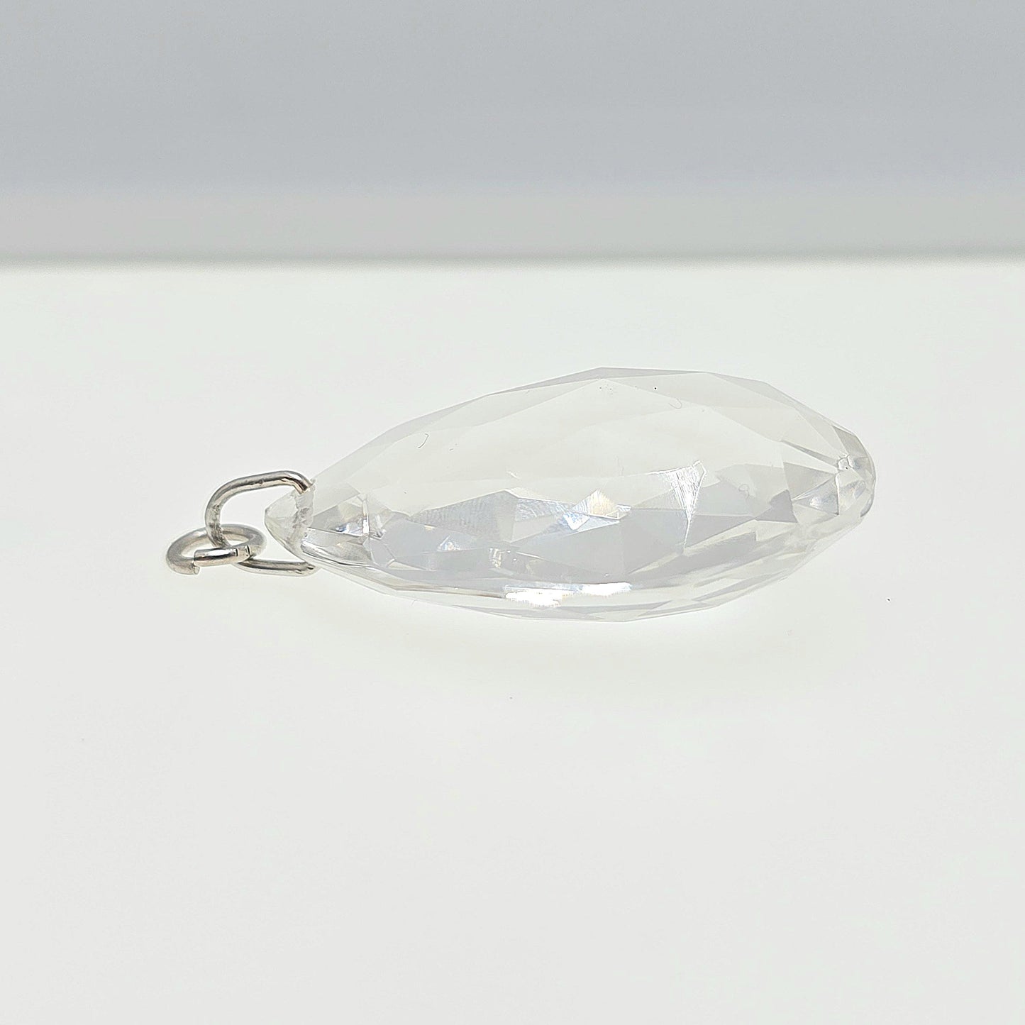 Antique Rock Crystal Quartz Solid Silver Pendant Necklace Art Deco Large Big Faceted 1920s Gemstone Clear Style Womens Jewelry Jewellery