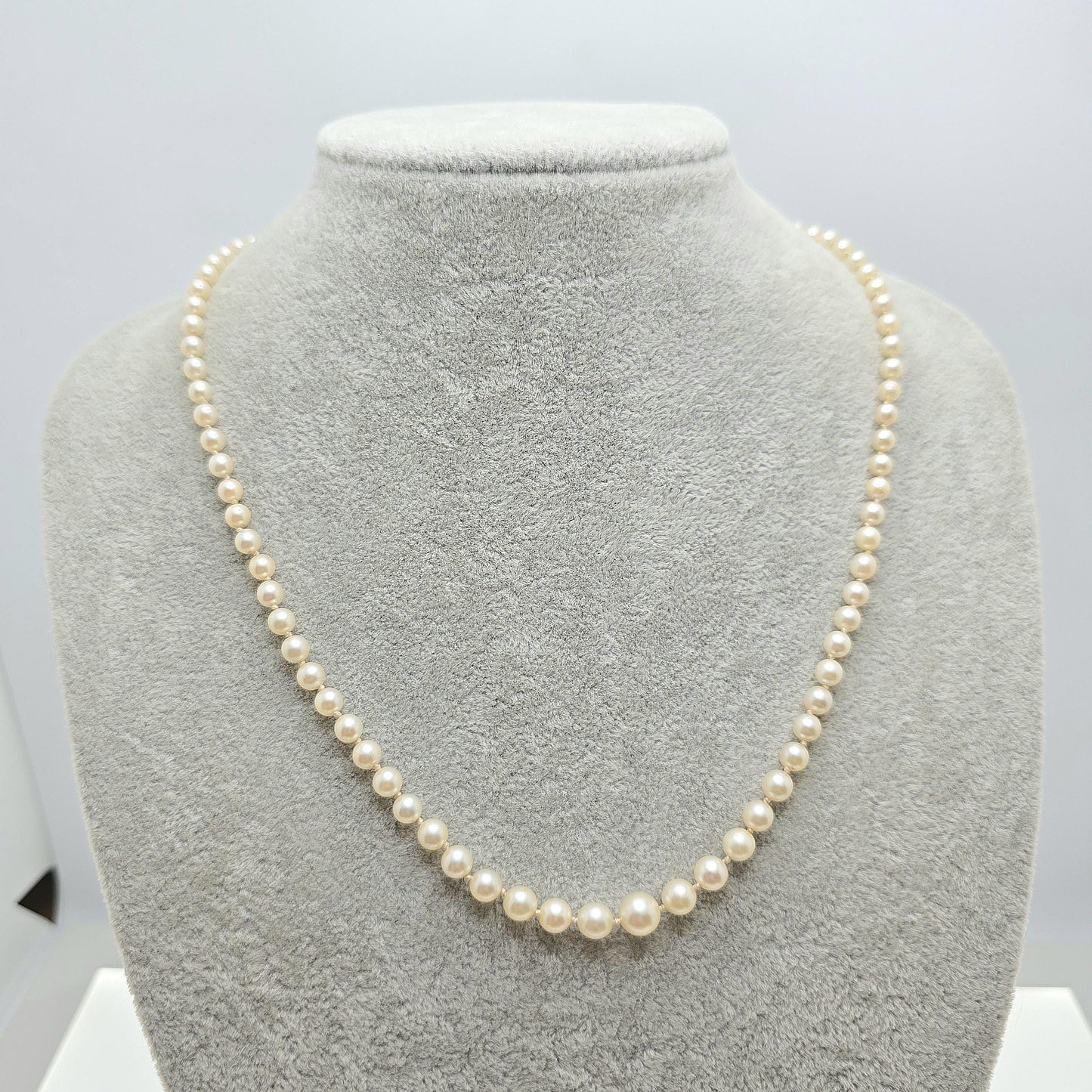 Antique Cultured Pearl Necklace Sterling Silver Marcasite Long Art Deco 50cm 19.6" 14.20g Real Genuine Pearls Vintage 1920s Jewelry