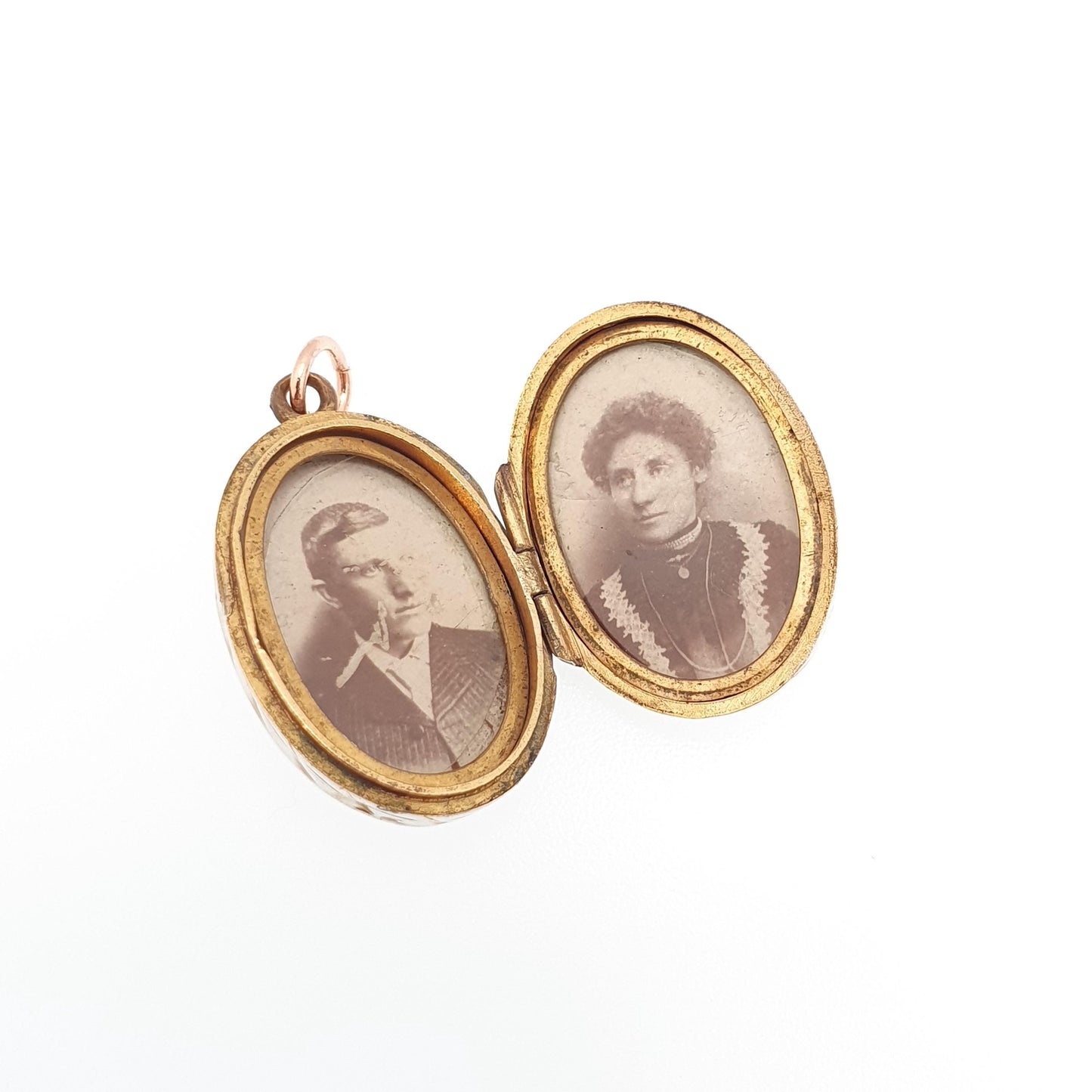 Antique 9ct Rose Gold Locket Victorian Oval Solid 9k 375 Engraved Small Cute Pendant Love Gift Back Front Necklace Jewelry Womens Jewellery