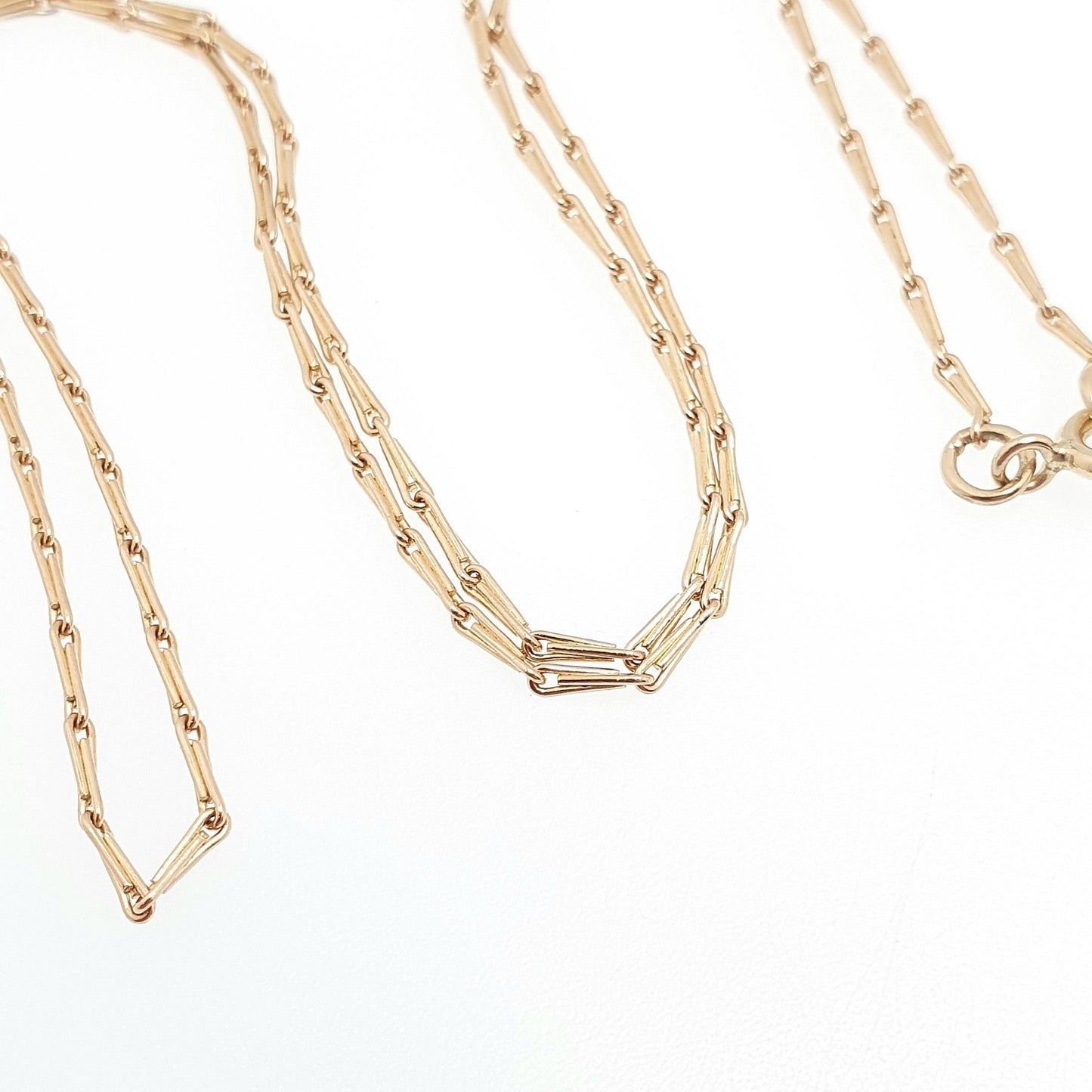Vintage 9ct 9k Gold Chain Necklace Stirrup Link Style Long Spigot Style 45cm 17.7" 3.05g Hallmark Yellow Solid 9kt Womens Jewelry Jewelry