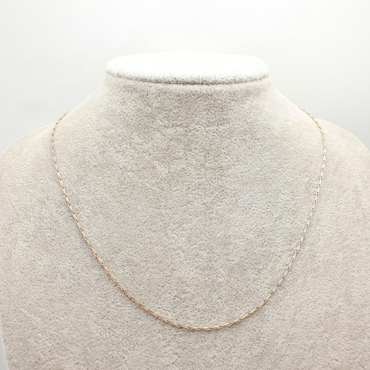 Vintage 9ct 9k Gold Chain Necklace Stirrup Link Style Long Spigot Style 45cm 17.7" 3.05g Hallmark Yellow Solid 9kt Womens Jewelry Jewelry