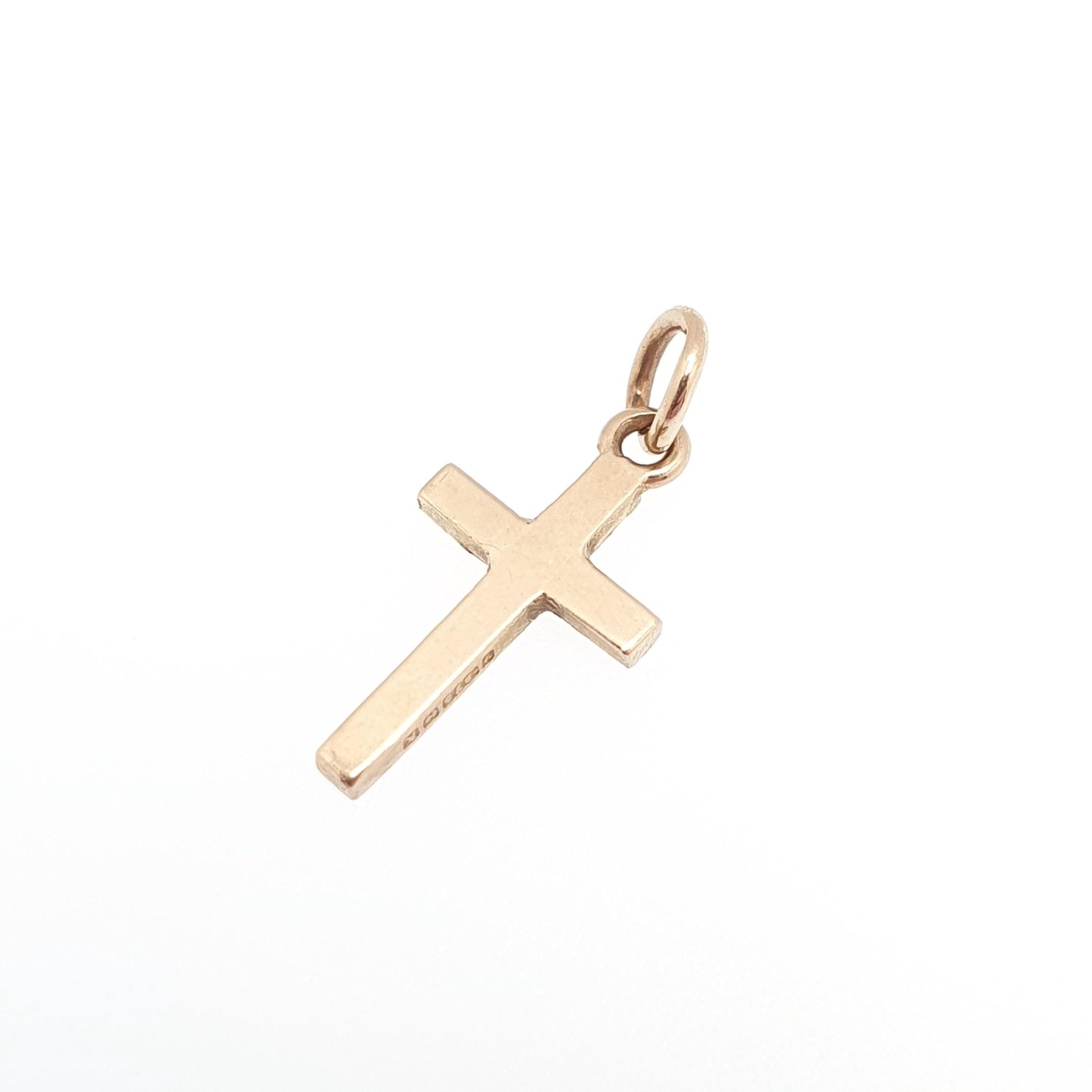 Vintage 9ct 9k Gold Crucifix Charm Bracelet Cross Necklace Pendant Solid 375 Christian Catholic Christ Small Retro Womens Jewellery Jewelry
