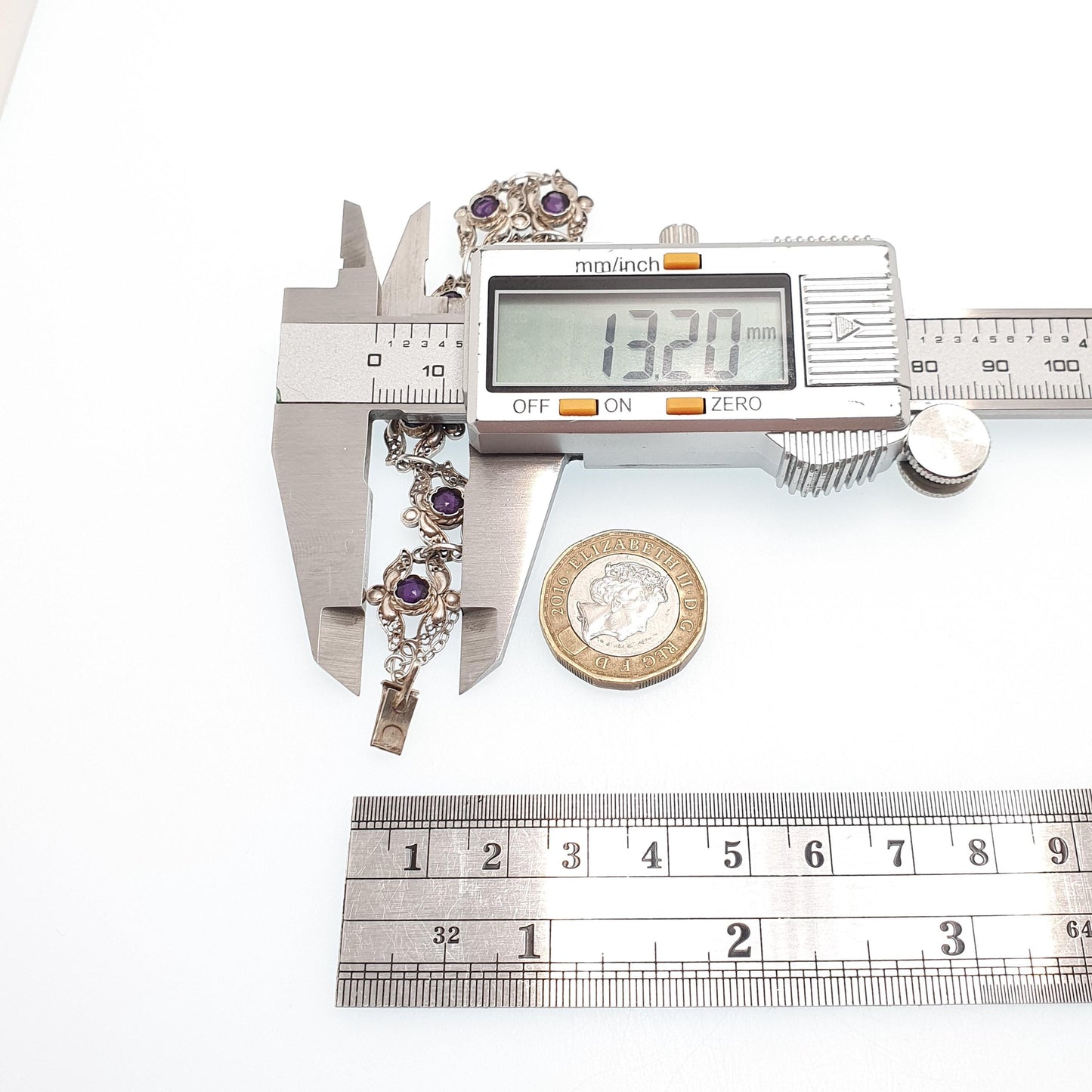 Antique Solid Silver Amethyst Bracelet Filigree Genuine Gemstone European Purple Quartz Handmade Estate Vintage Womens Jewelry Jewellery