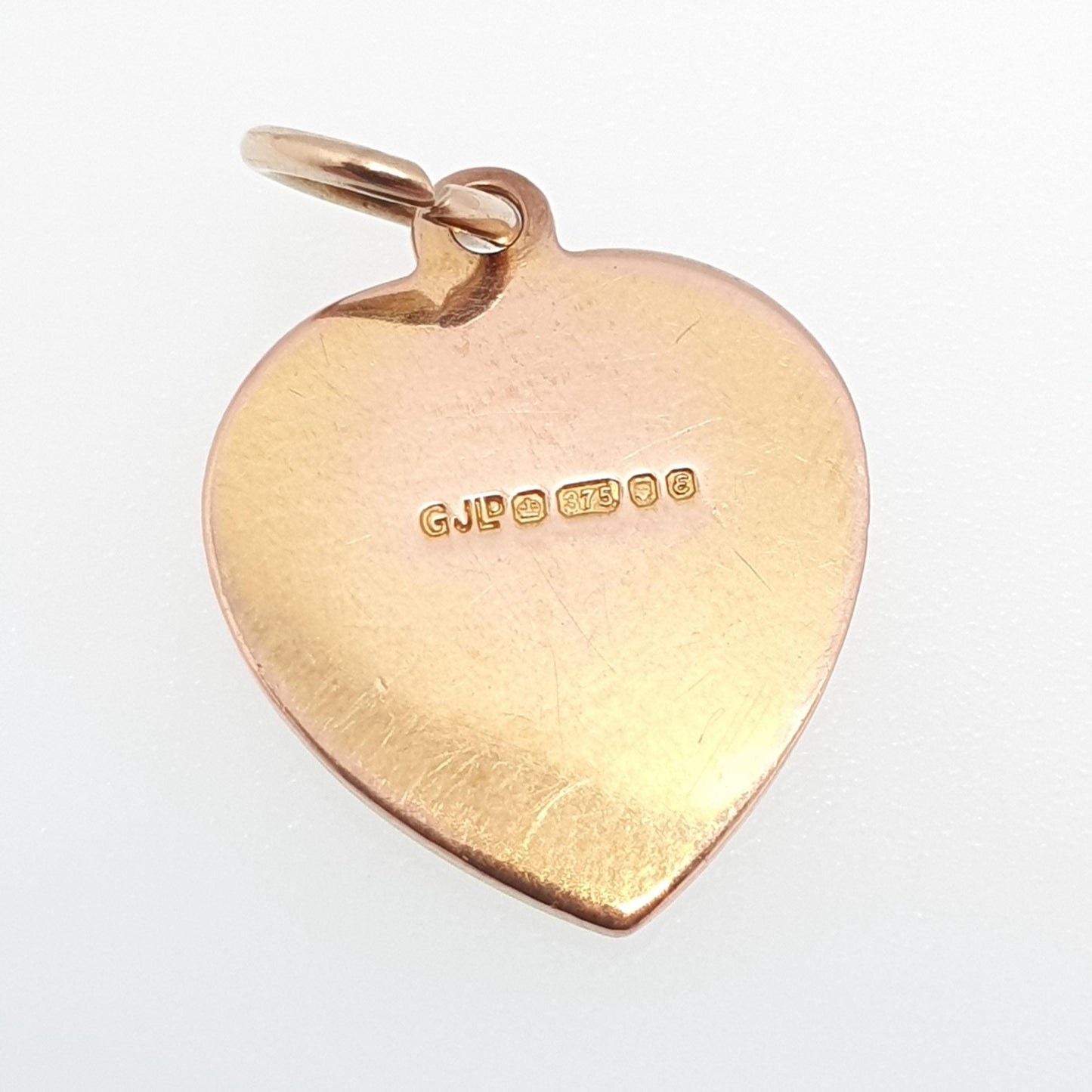 Vintage GEORG JENSEN 9ct 375 Gold St Christopher Charm Pendant Heart Shape Necklace Small Solid 9k Travel Saint Jewellery Jewelry Men Women