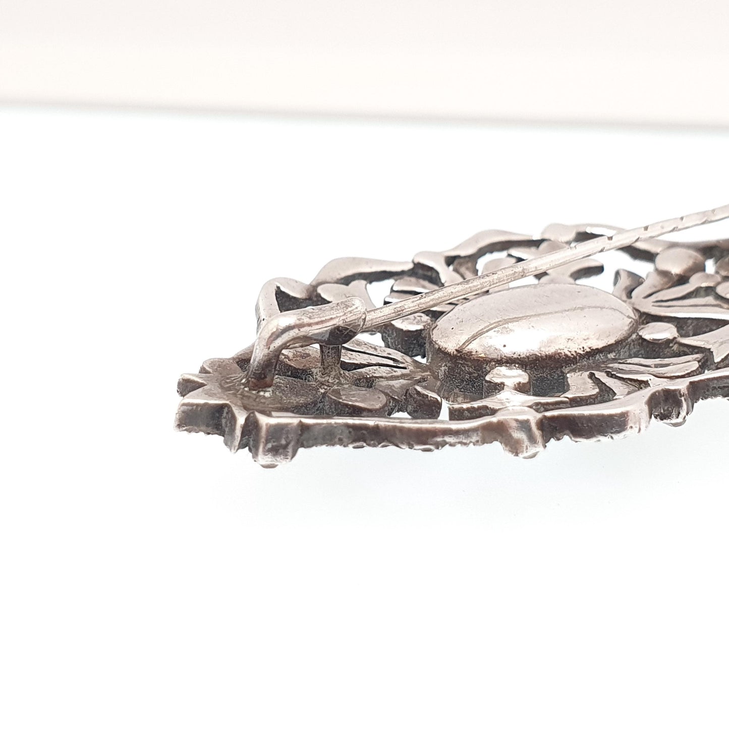 Antique Victorian Solid Silver Diamond Paste Brooch Georgian Style Cluster Foiled Diamond Pastes Oval Cut Vintage Womens Jewelry Jewellery