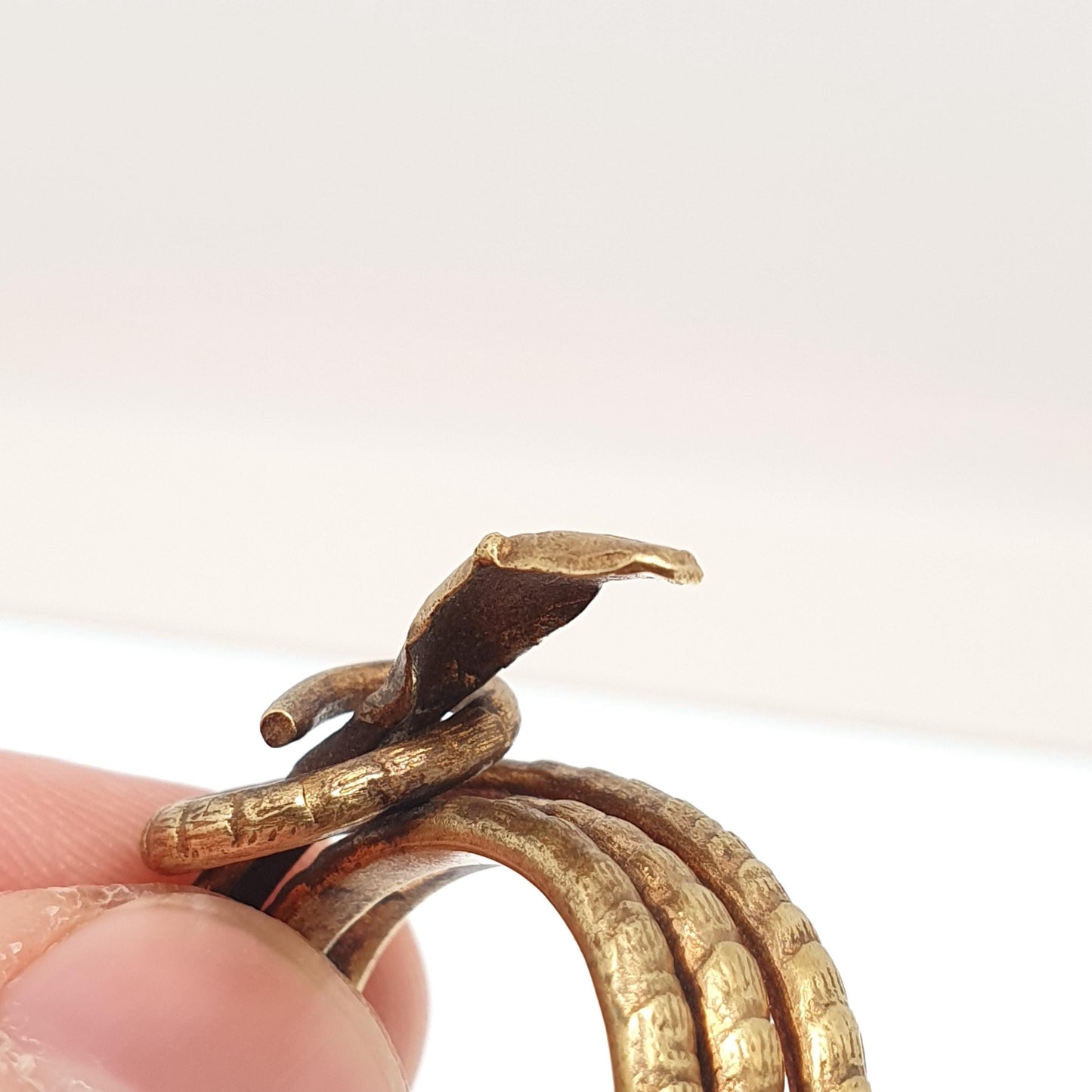 Antique Gold Gilt Victorian Snake Ring Egyptian Revival Wrapped Eternal Love Genuine 1800s Serpent Vintage Womens Mens Jewelry Jewellery