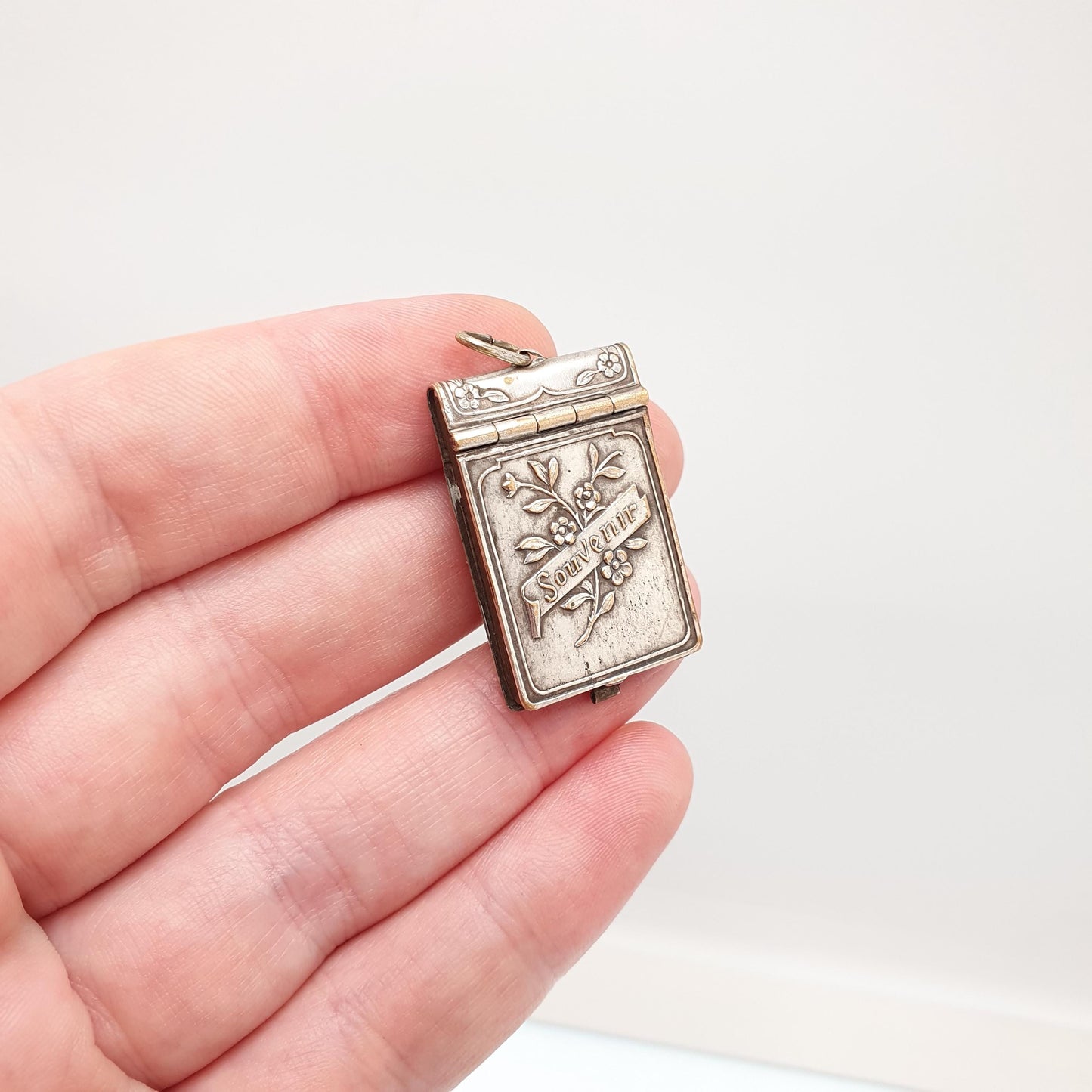 RESERVED/SOLD DON Antique Souvenir Locket Le Bombardment D Ypres Photo Photograph The Bombardment WWI World War 1 1914 - 1916