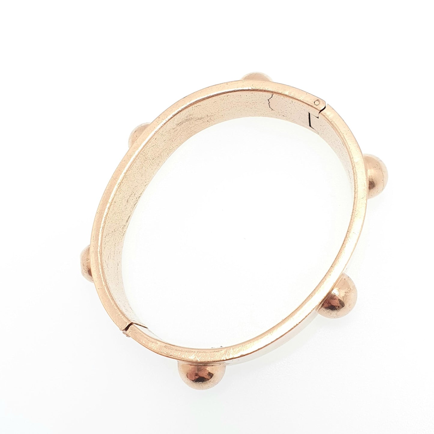 Antique Victorian Rolled Gold Bangle Stud Dome Snap Bracelet Filled Unique Timeless Authentic 1800s Womens Vintage Jewelry Jewellery