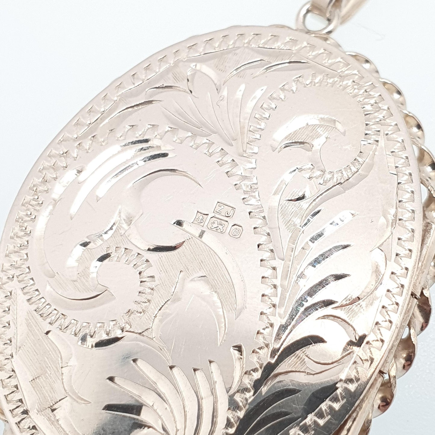 Vintage Sterling Silver Ruby Locket Pendant Necklace Large Oval Flower Gold Highlight Hallmarked Gemstone Picture Photo Jewelry Jewellery