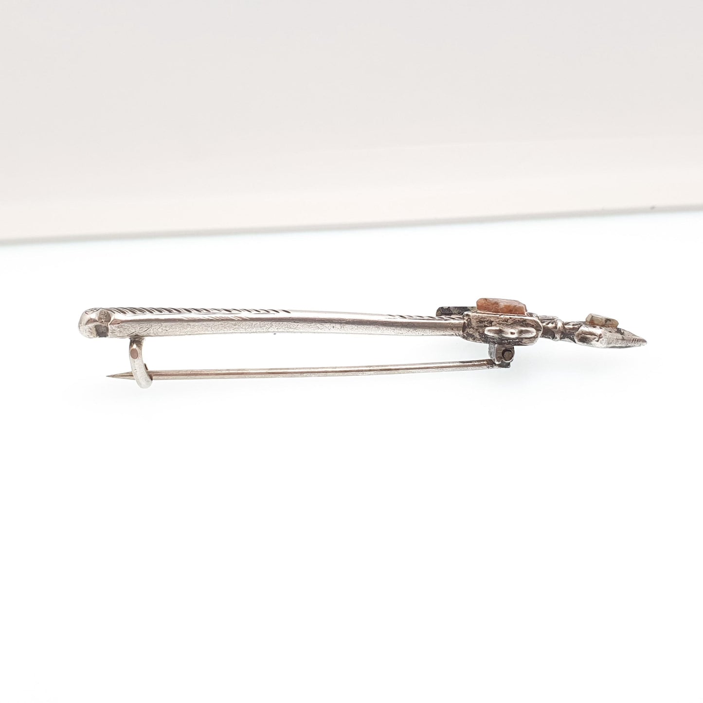 Antique Victorian Solid Silver Scottish Axe Brooch Aberdeenshire Granite Lozenge Kite Mark Pike Pin Rare Vintage 1800s Jewelry Jewellery