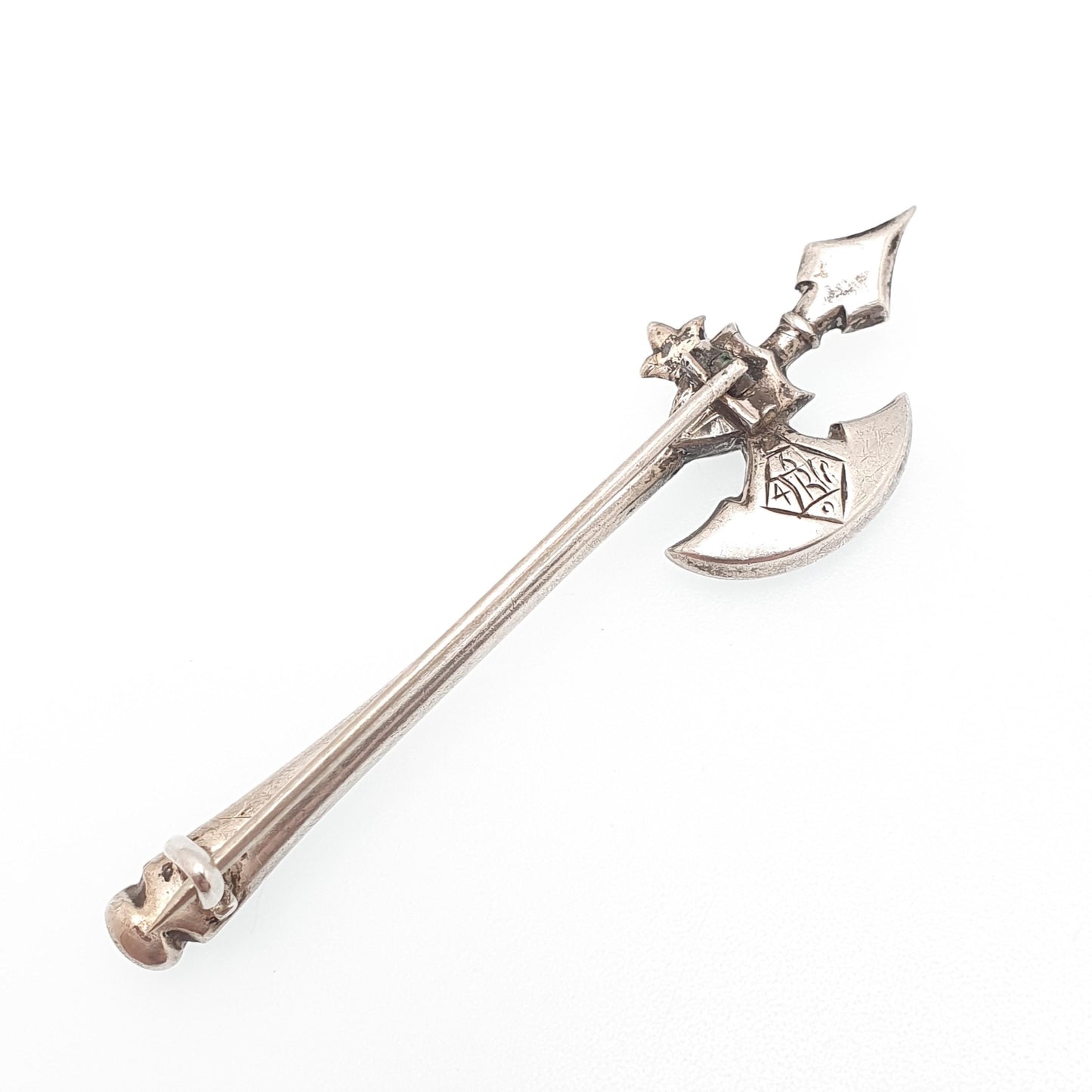 Antique Victorian Solid Silver Scottish Axe Brooch Aberdeenshire Granite Lozenge Kite Mark Pike Pin Rare Vintage 1800s Jewelry Jewellery