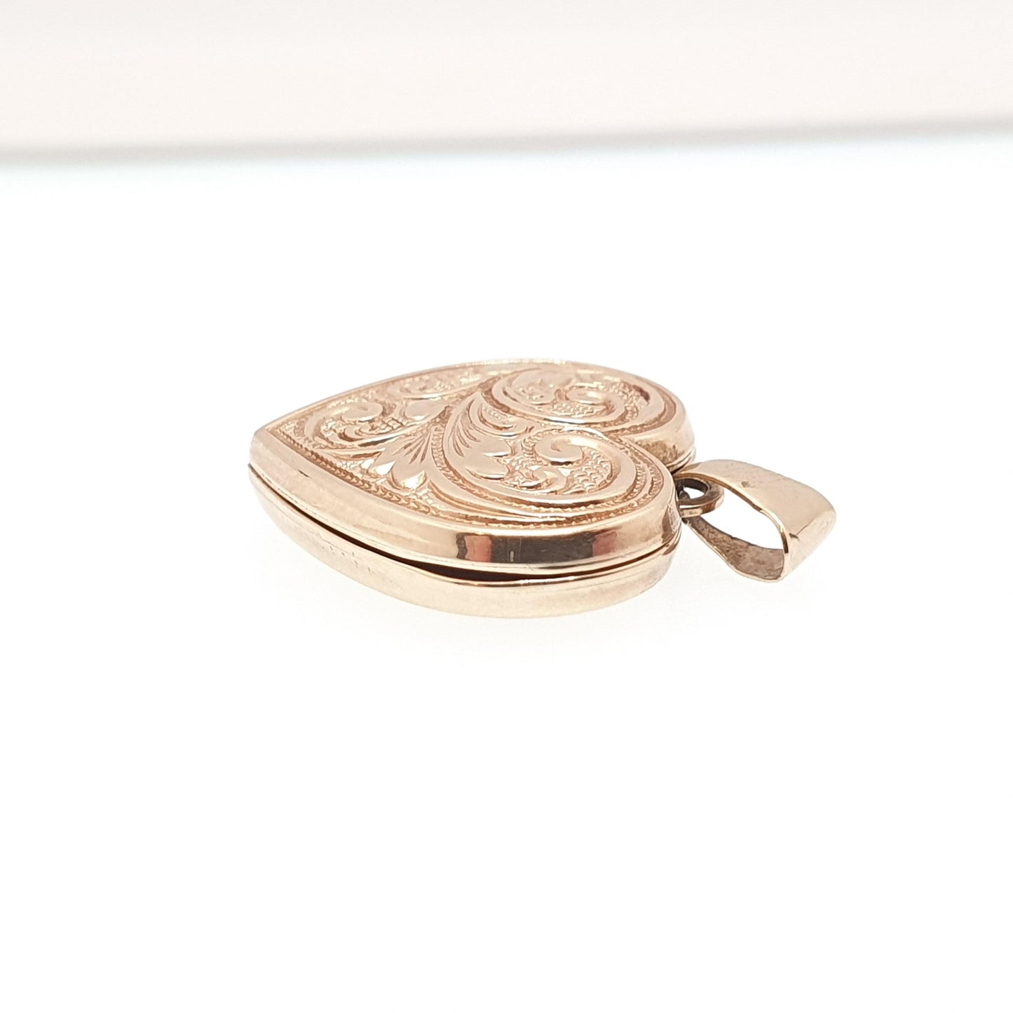 Vintage Solid 9k 375 Gold Heart Locket LOVE YOU ALWAYS All 9ct 9 Carat Small Necklace Cute Photo Picture Pendant Womens Jewelry Jewellery