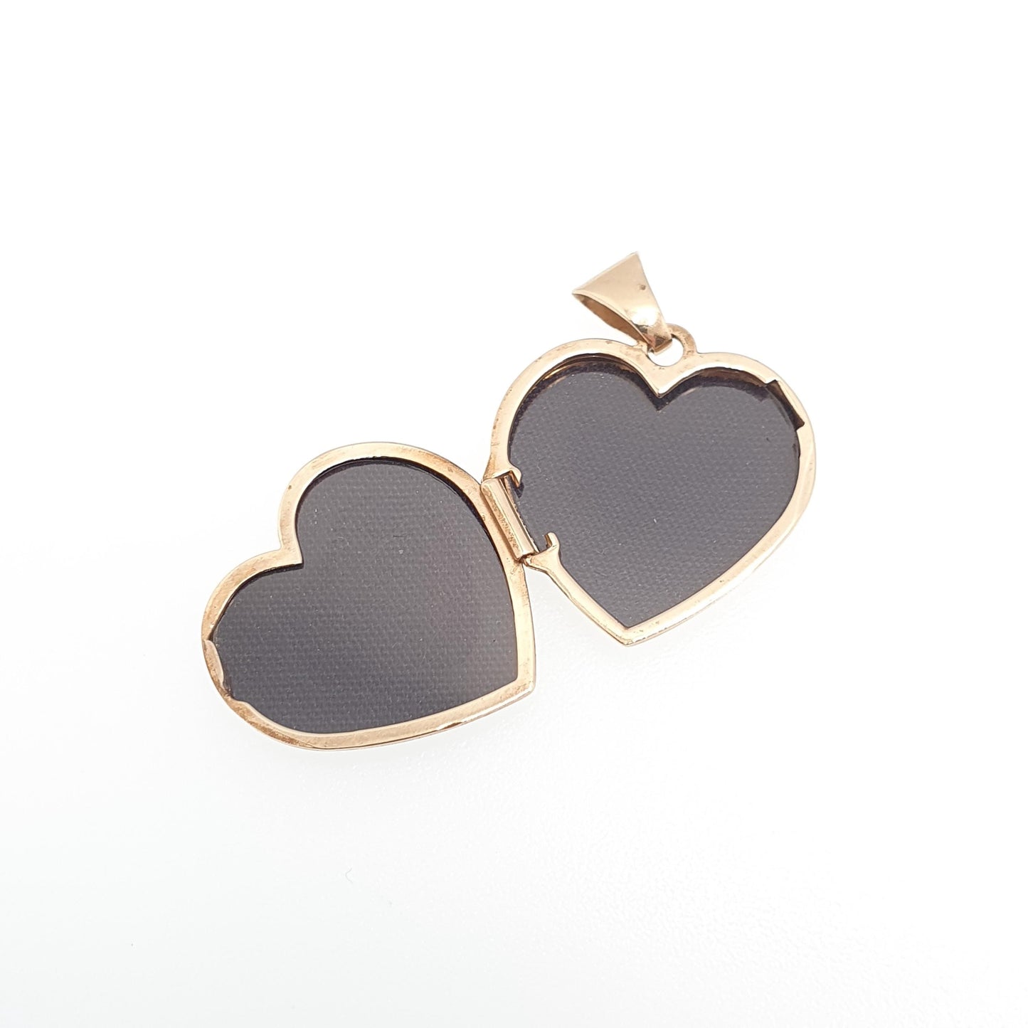 Vintage Solid 9k 375 Gold Heart Locket LOVE YOU ALWAYS All 9ct 9 Carat Small Necklace Cute Photo Picture Pendant Womens Jewelry Jewellery