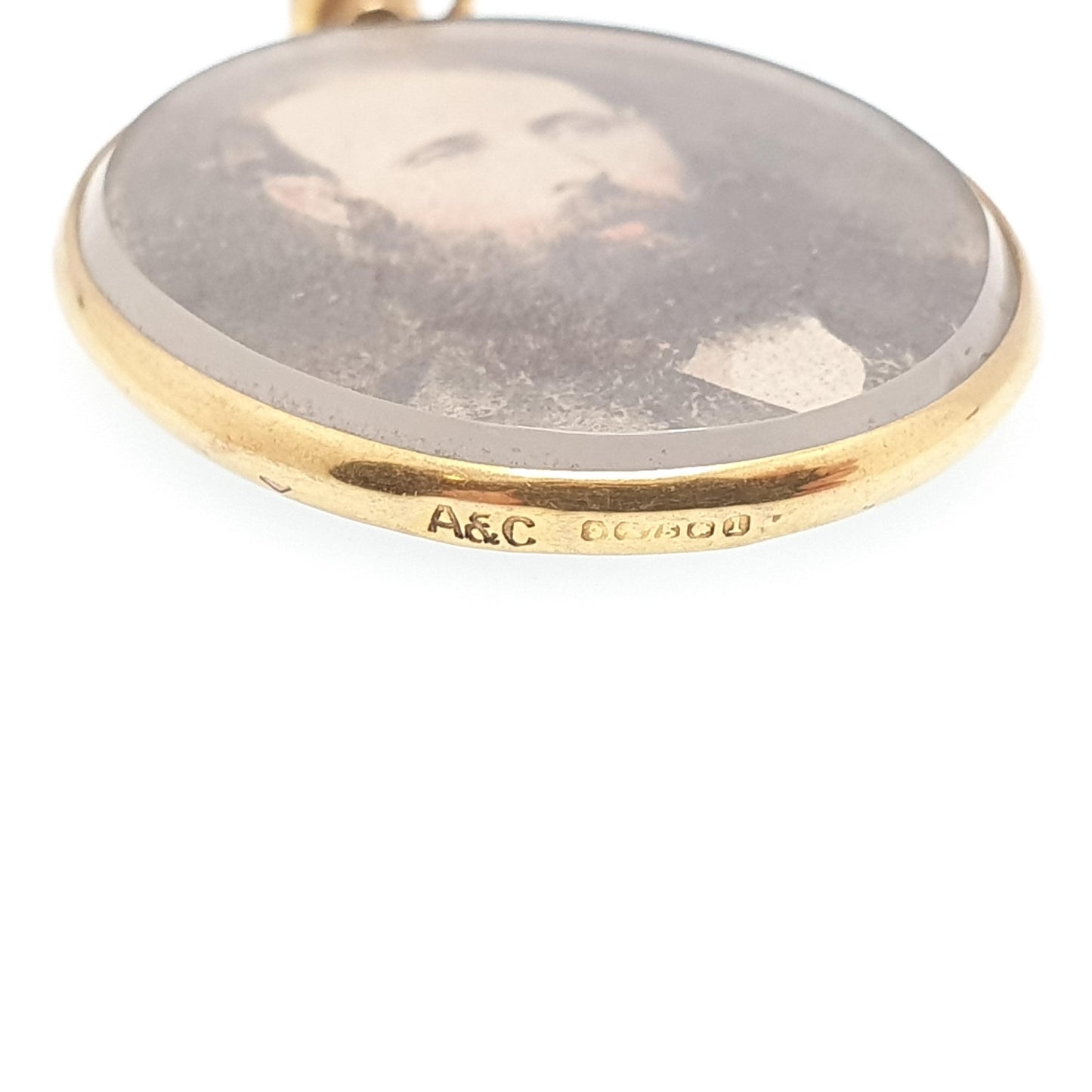 Antique 9ct Gold Locket Pendant Necklace 1910 Hallmark Solid 375 Yellow 9k 9kt Oval Plain Vintage Photo Picture Glass Gift Jewelry Jewellery