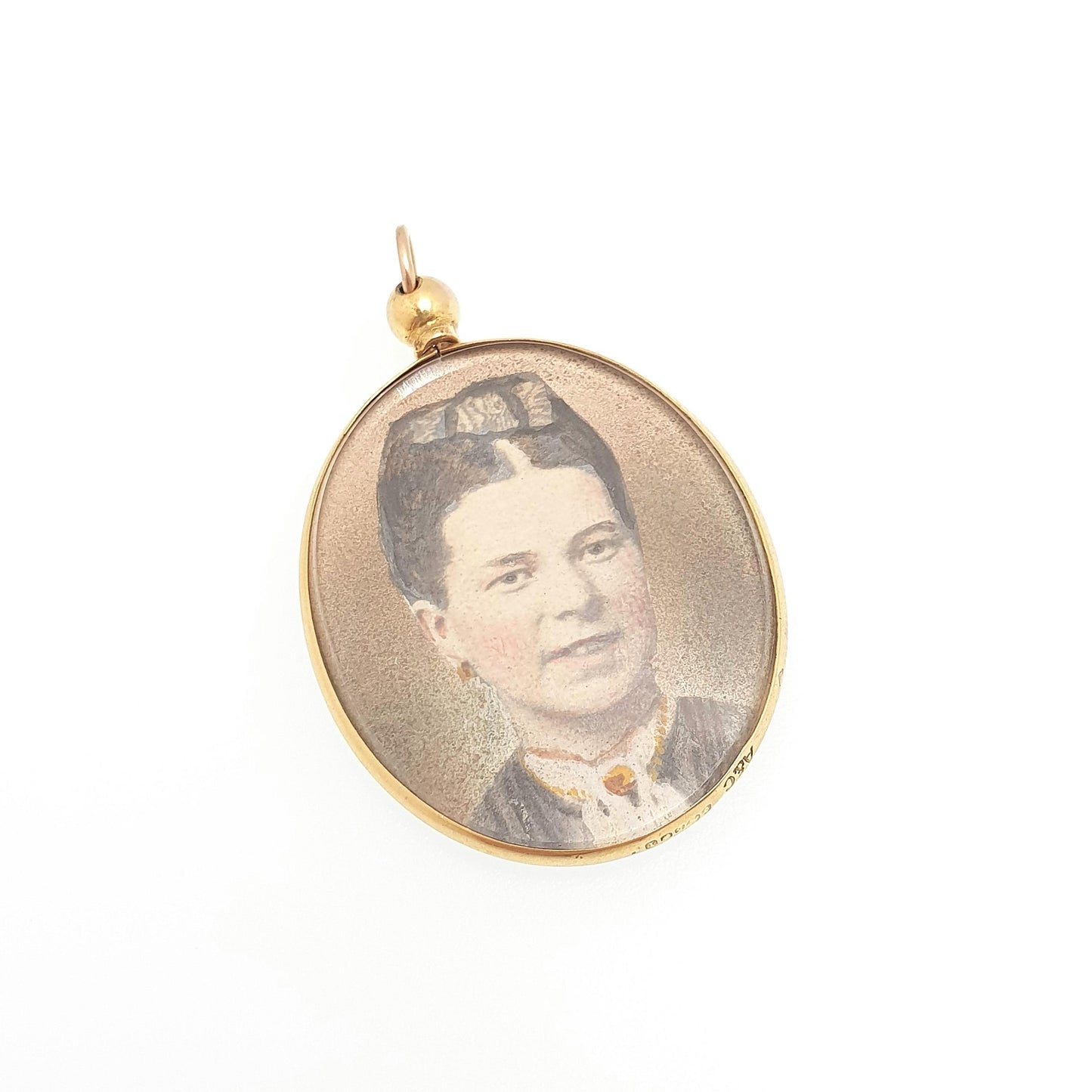 Antique 9ct Gold Locket Pendant Necklace 1910 Hallmark Solid 375 Yellow 9k 9kt Oval Plain Vintage Photo Picture Glass Gift Jewelry Jewellery