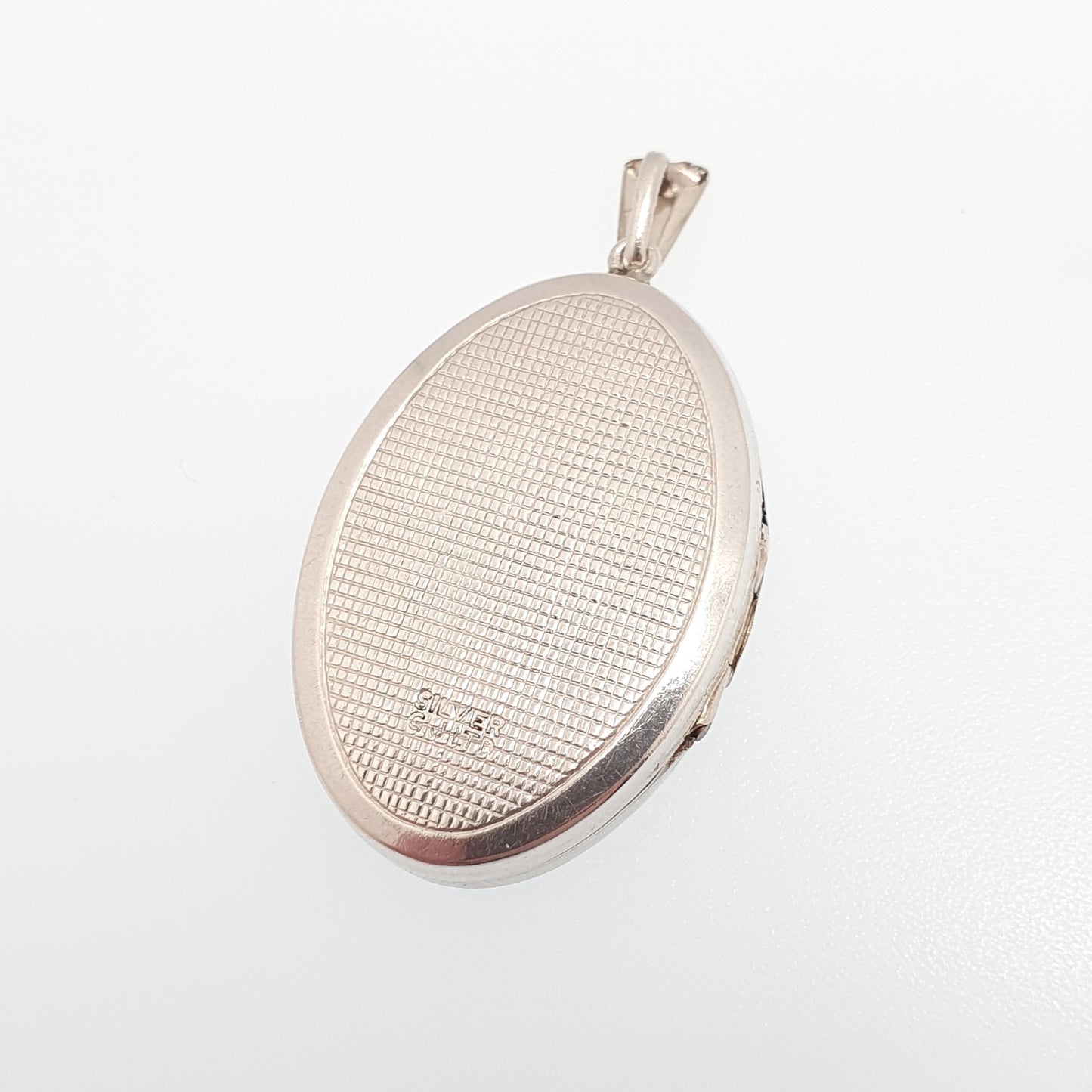 Vintage GEORG JENSEN Sterling Silver Locket Oval Scroll Embossed Necklace Pendant Genuine FinePicture Photo Womens Jewelry Jewellery Retro