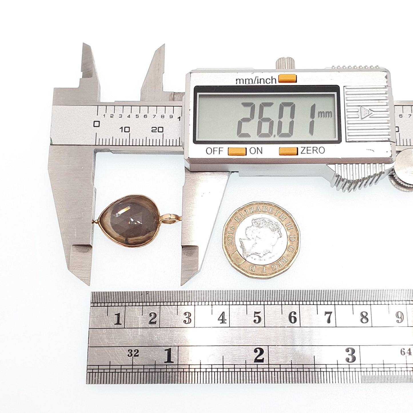 Antique Georgian 18ct Gold Rock Crystal Necklace Pendant 1747 George II 2nd Mourning Hair Rose Pear Cut Solid 18k Vintage Jewellery Jewelry