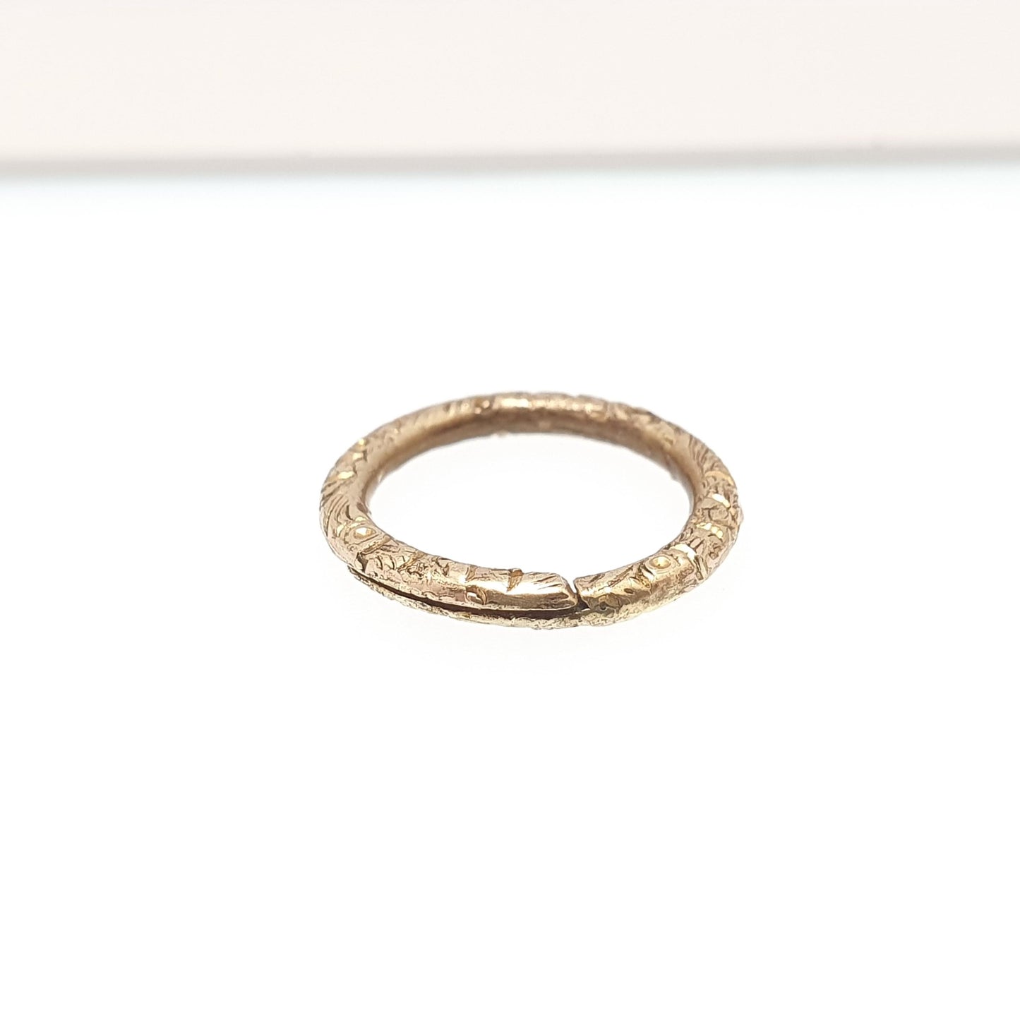 Antique Georgian Chased Split Ring Rolled Gold Filled Genuine 1800s Gold Tone Jump Open Vintage Jewelry Victorian Jewellery Findings Upcycle