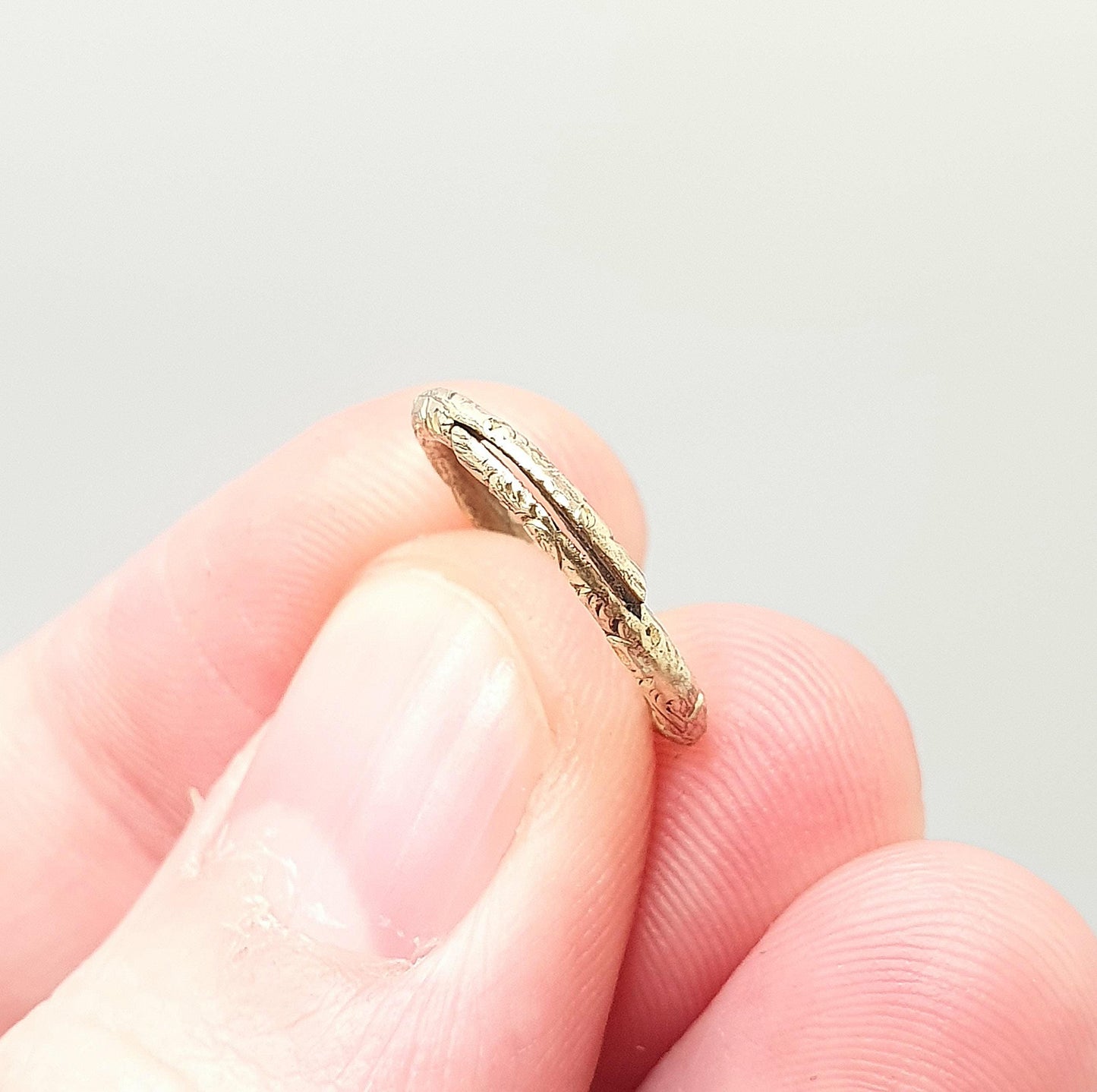 Antique Georgian Chased Split Ring Rolled Gold Filled Genuine 1800s Gold Tone Jump Open Vintage Jewelry Victorian Jewellery Findings Upcycle