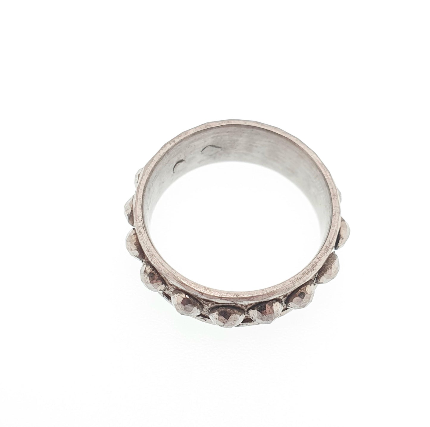 Antique Georgian Steel Cut Ring Band Full Eternity Very Rare Early 1800s Pre Victorian Faceted Handmade Artisan Vintage Jewelry Jewellery