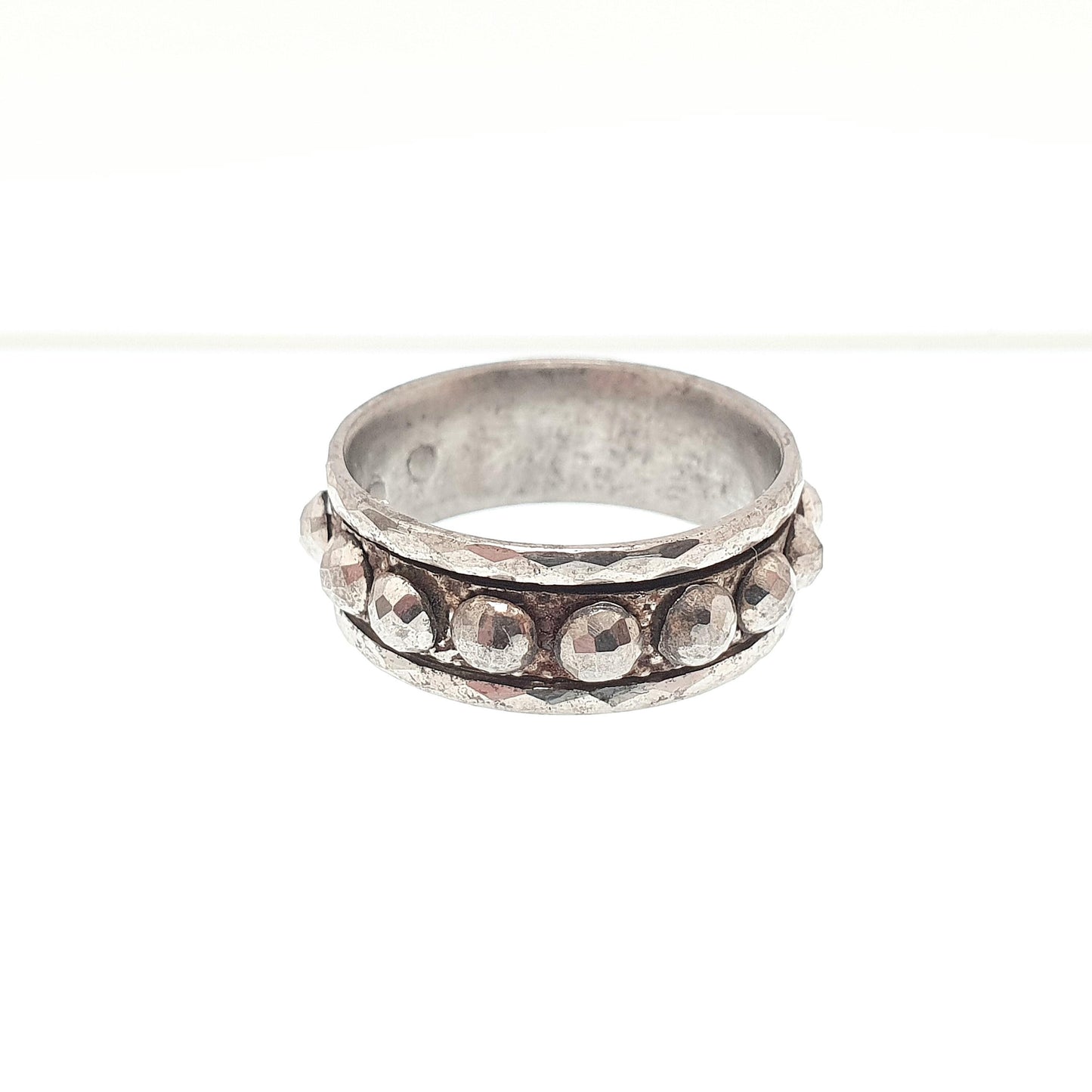 Antique Georgian Steel Cut Ring Band Full Eternity Very Rare Early 1800s Pre Victorian Faceted Handmade Artisan Vintage Jewelry Jewellery