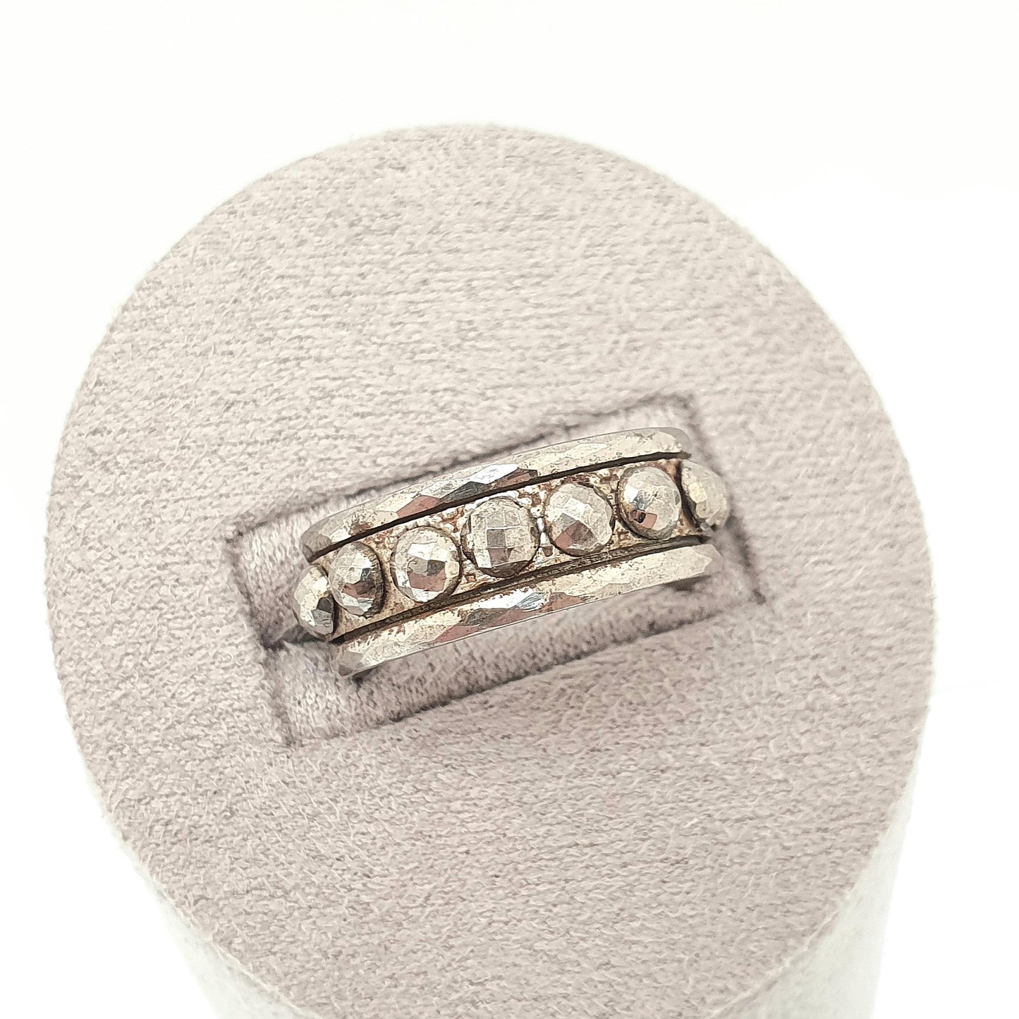 Antique Georgian Steel Cut Ring Band Full Eternity Very Rare Early 1800s Pre Victorian Faceted Handmade Artisan Vintage Jewelry Jewellery