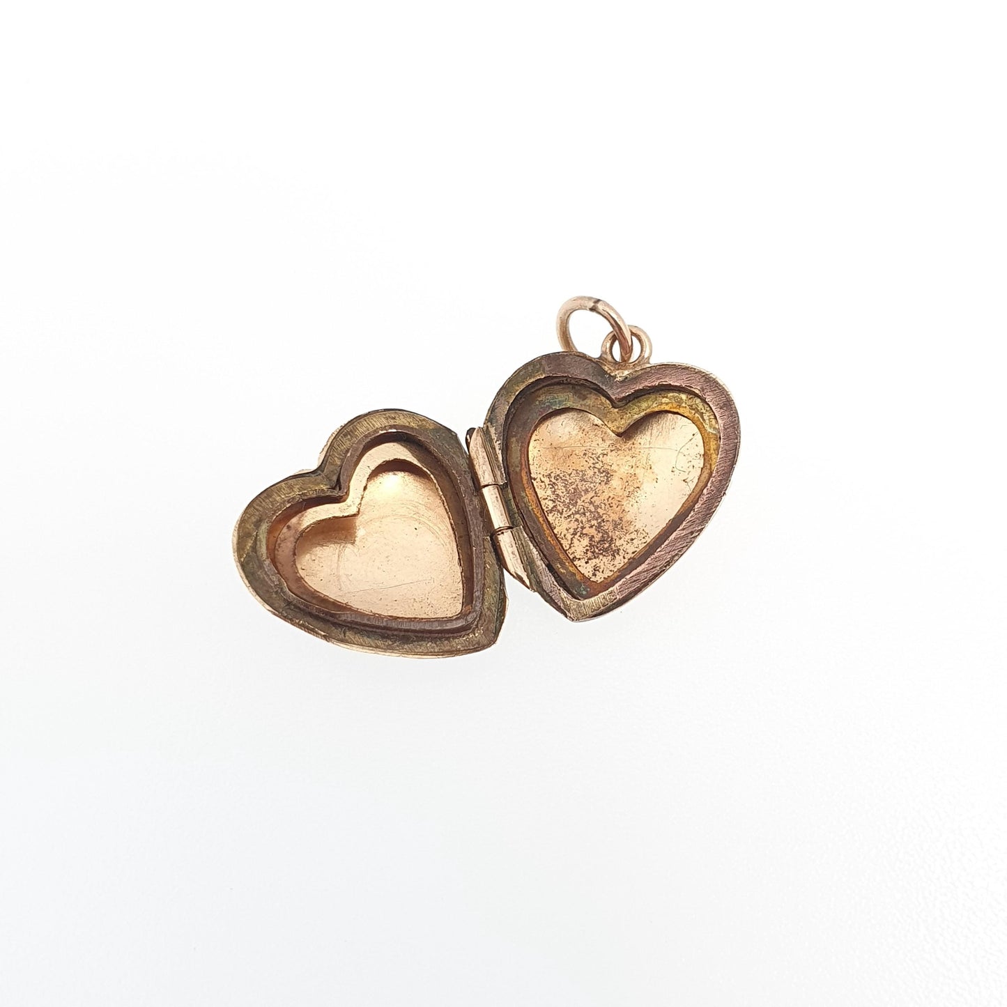 Antique 9ct 9k Gold Heart Locket Sunburst Art Deco Solid Yellow Gold Back & Front Small Tiny 1920s Necklace Photo Pendant Jewelry Jewellery