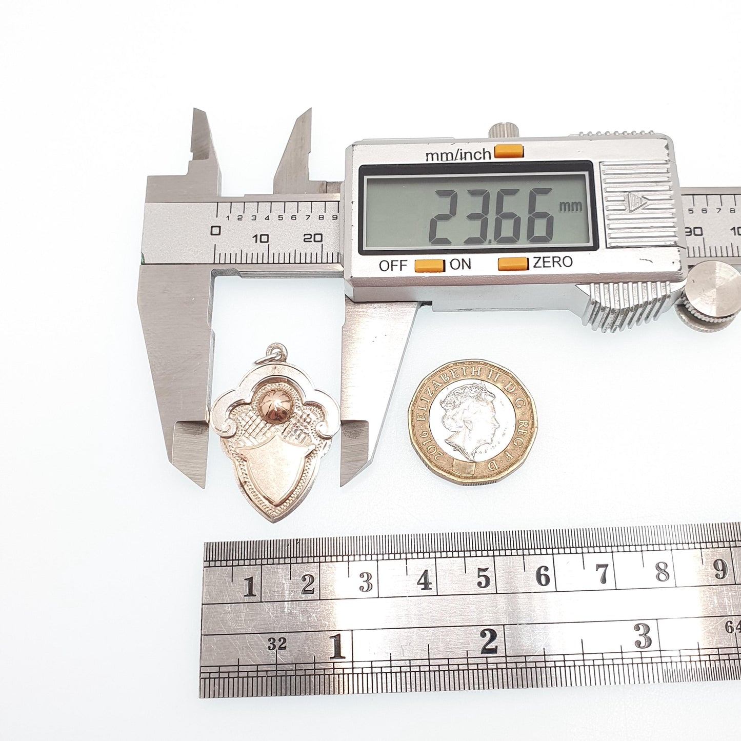 Antique Sterling Silver Shield Fob Pendant Rose Gold Albert Chain Dome Necklace Big Large Pocket Watch Necklace Jewelry Jewellery