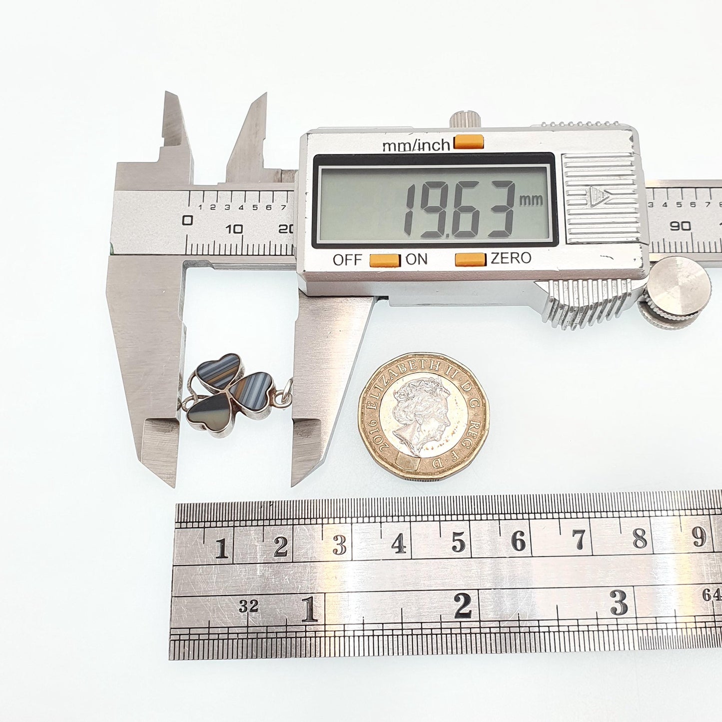 Antique Solid Silver Lace Agate Clover Pendant Necklace Victorian Lucky Charm Shamrock Irish Lucky Irish Good Luck Jewelry Jewellery