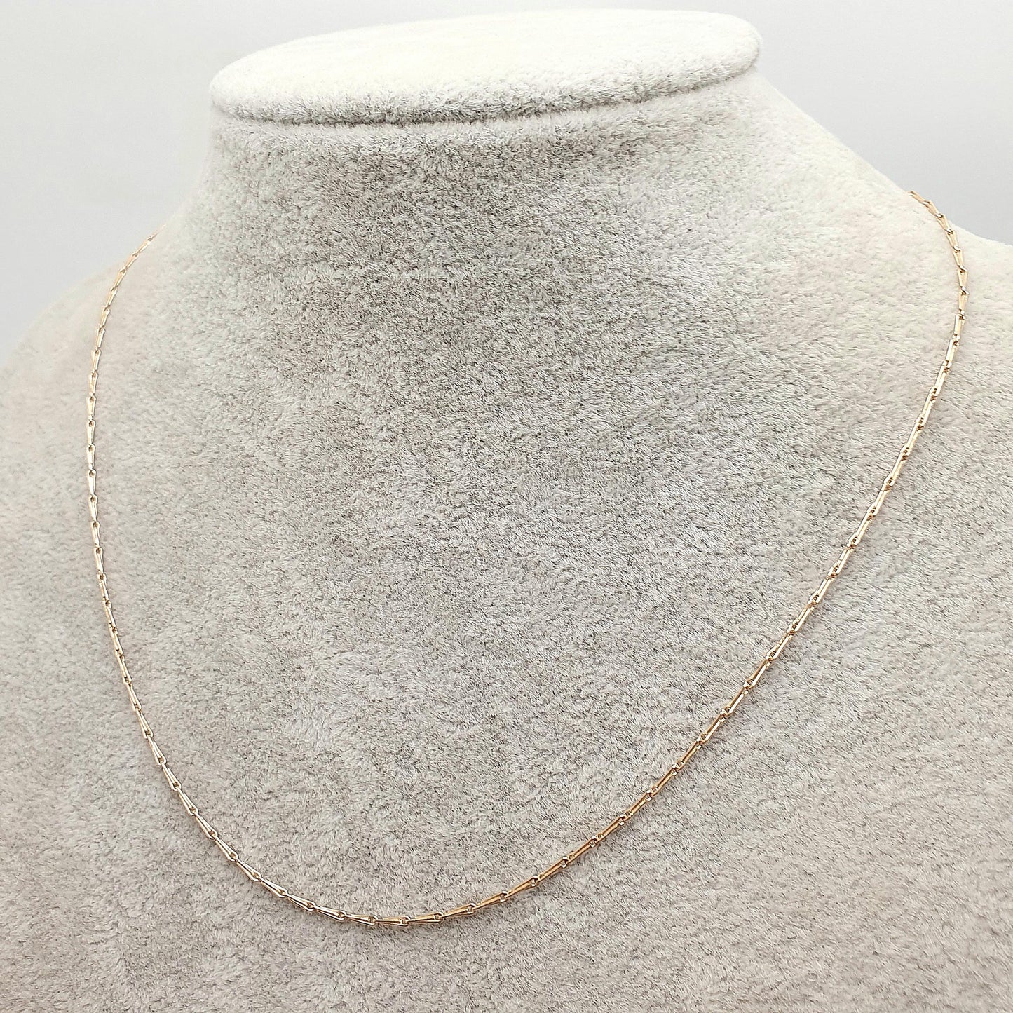 Vintage 9ct 9k Gold Chain Necklace Stirrup Link Style Long Spigot Style 45cm 17.7" 3.05g Hallmark Yellow Solid 9kt Womens Jewelry Jewelry
