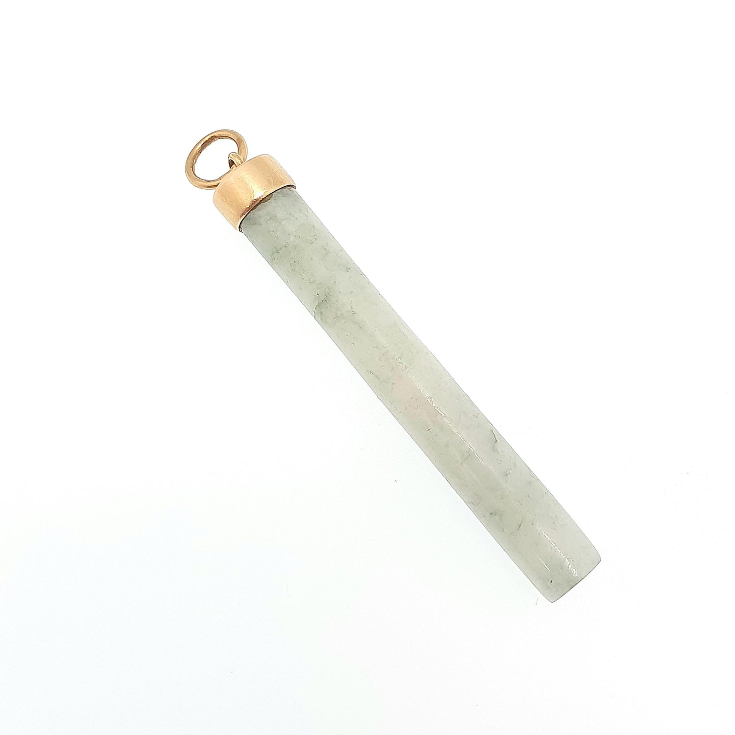 Antique 18ct 18k Gold Jade Necklace Pendant Moss In Stone Green Jadeite Solid 750 18kt Art Deco 1920s Vintage Women Jewelry Jewellery