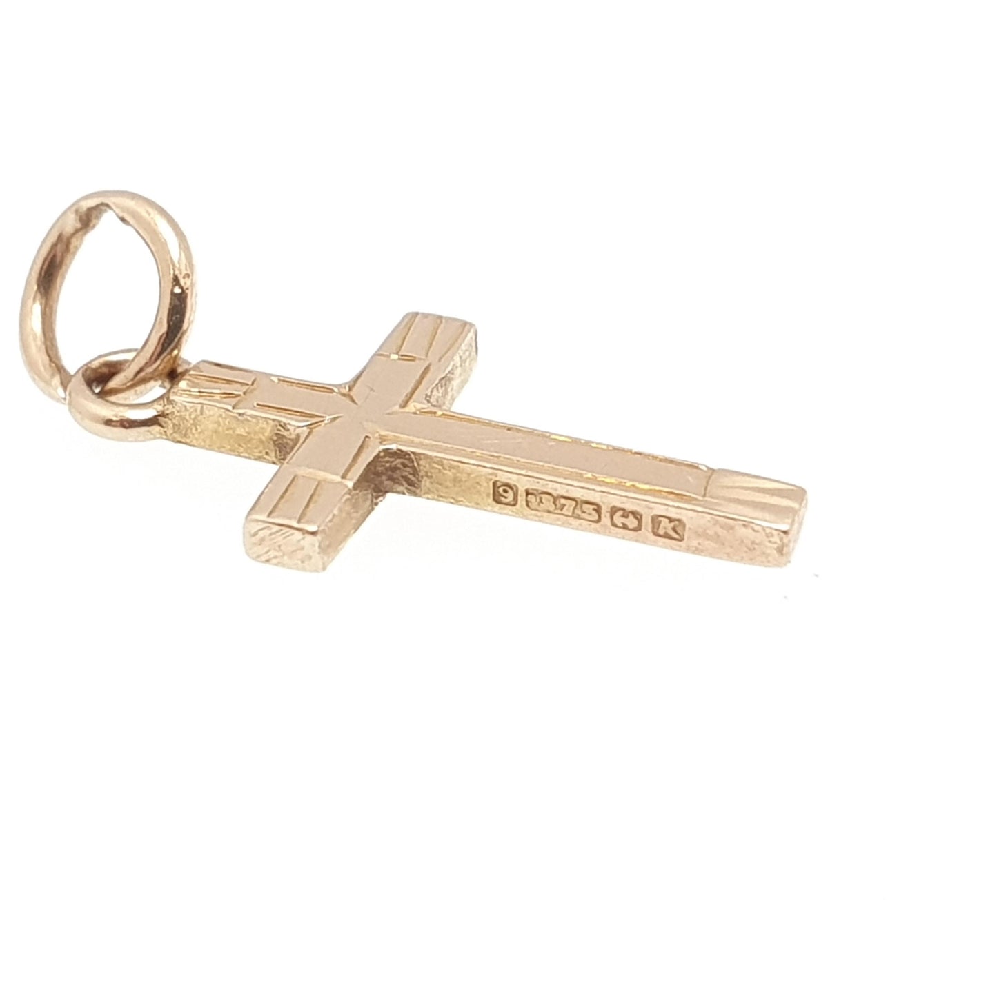 Vintage 9ct 9k Gold Crucifix Charm Bracelet Cross Necklace Pendant Solid 375 Christian Catholic Christ Small Retro Womens Jewellery Jewelry