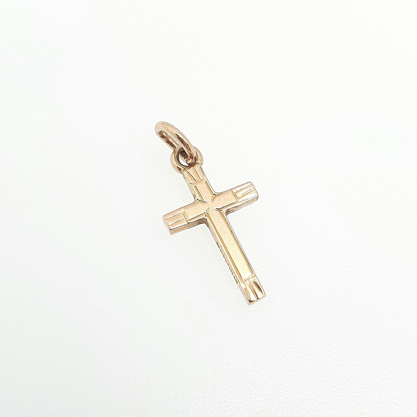 Vintage 9ct 9k Gold Crucifix Charm Bracelet Cross Necklace Pendant Solid 375 Christian Catholic Christ Small Retro Womens Jewellery Jewelry