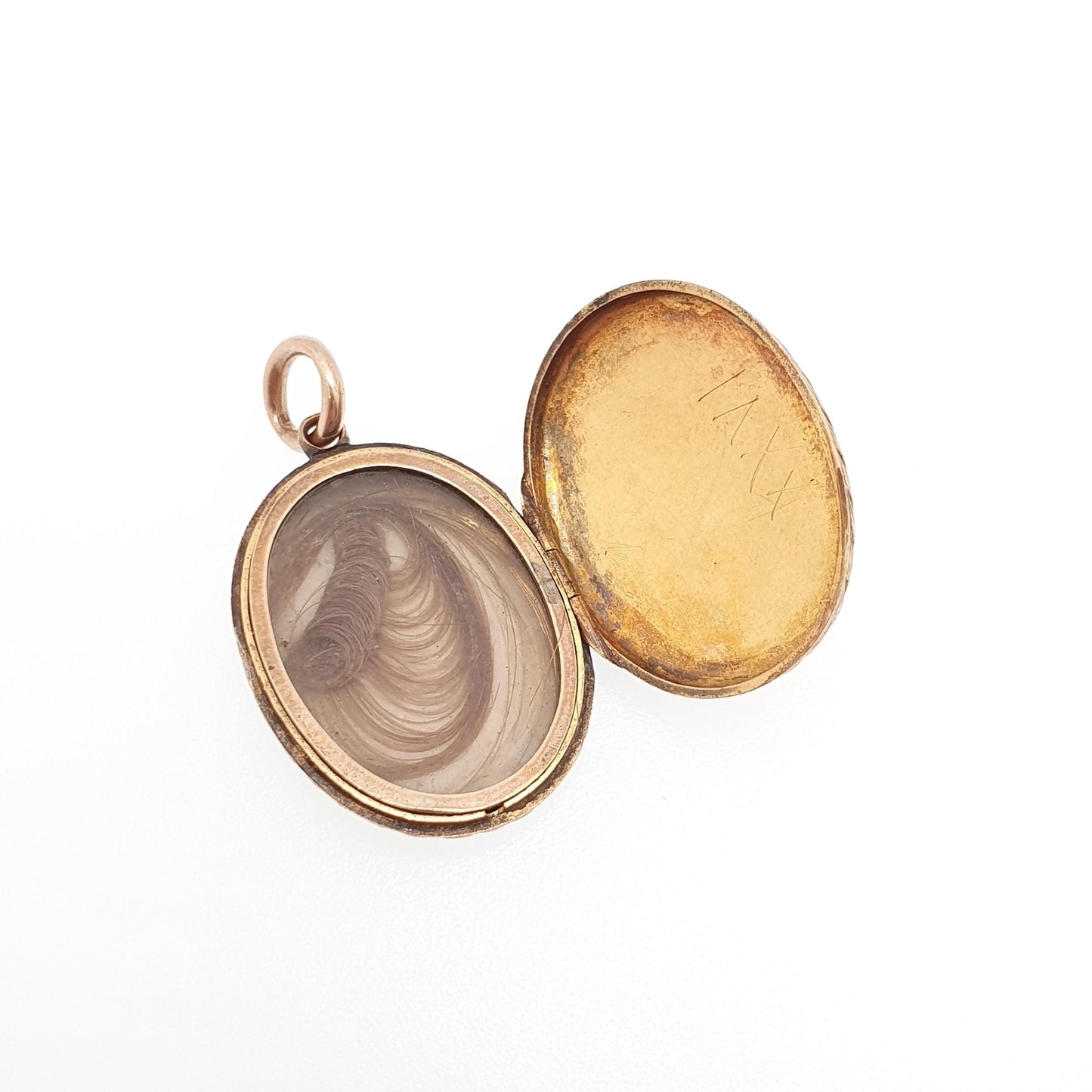 Antique Victorian Locket Solid 14kt 14k Gold Hand Engraved Mourning Solid 585 All Gold Small Oval Gift Necklace Pendant Vintage Jewelry