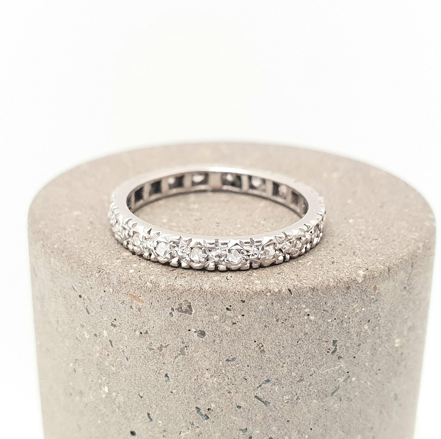 Antique 18ct Gold Diamond Ring Full Eternity Art Deco Solid 18k 750 1920s Vintage Wedding Vintage Band Womens Engagement Jewelry Jewellery