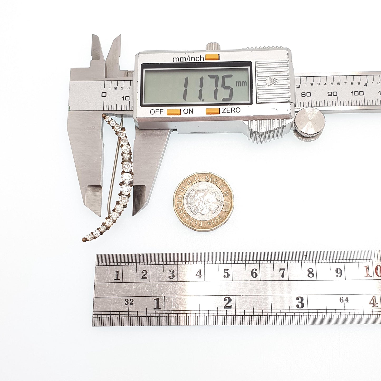 Antique Crescent Moon Diamond Paste Brooch Victorian Gold Tone Sparkly Celestial 1800s Jewelry Jewellery Vintage Moons Costume