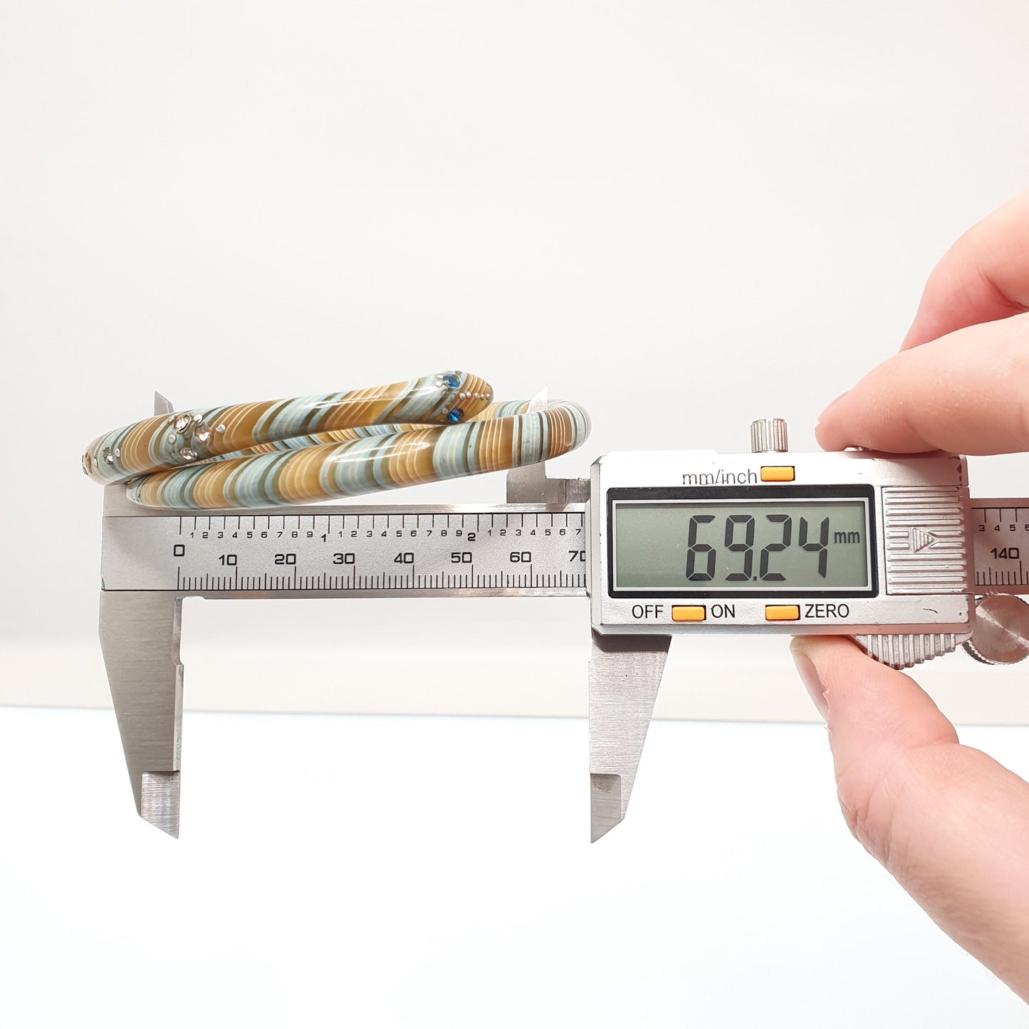 Antique Snake Slave Bangle Bracelet Art Deco Spiral Early Plastic Diamond Paste Green Blue Murano Style Serpent Vintage Jewellery Jewelry