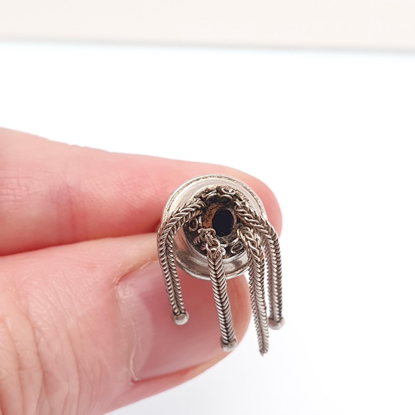 Antique Victorian Solid Silver Tassel Fob Bracelet Charm Necklace Pendant 1800s Genuine Albert Albertina Chain Vintage Womens Jewelry