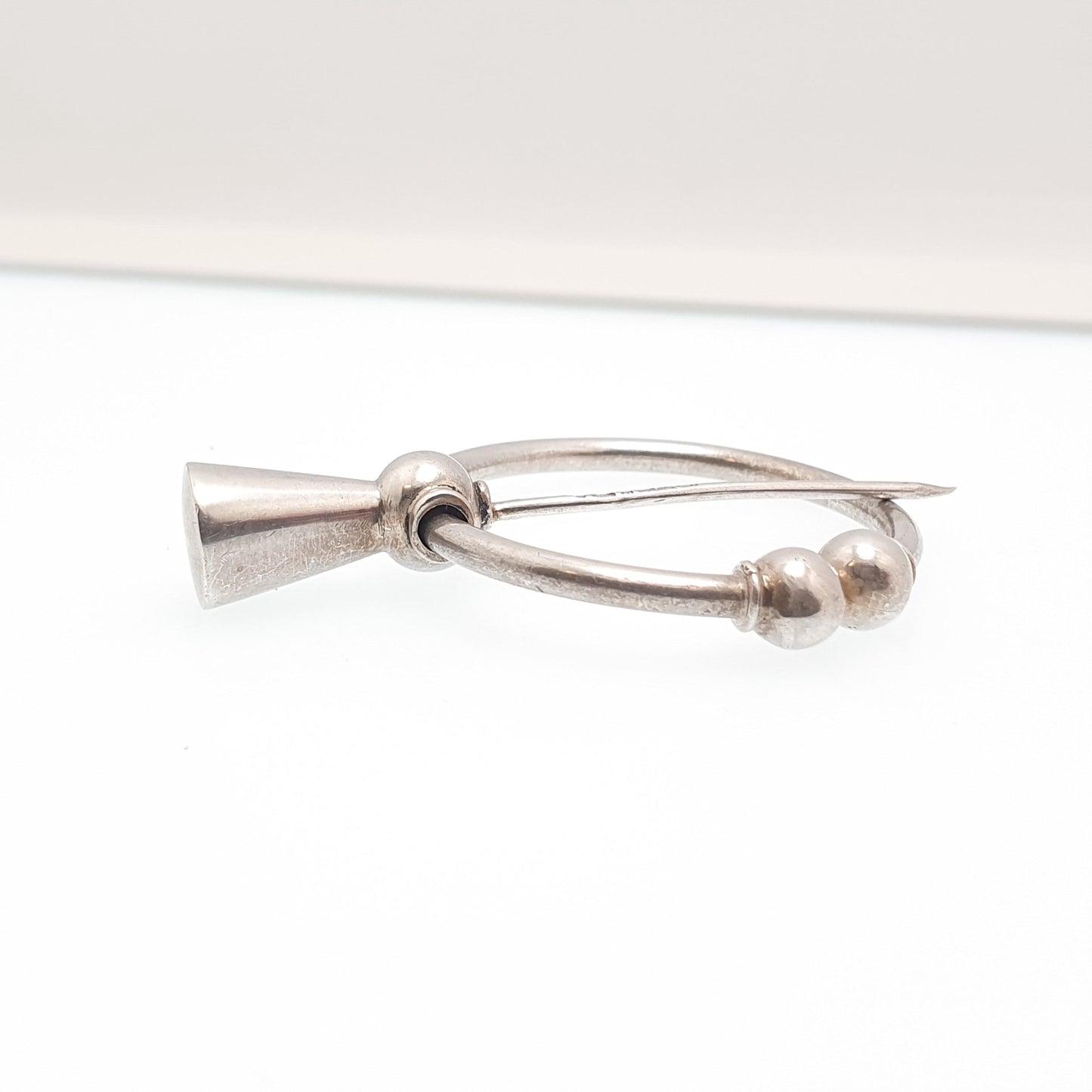 Old Vintage Solid Silver Cloak Pin Brooch Swedish Viking Celtic Sweden Scandinavian 1950s Cape Collar Mens Womens Jewelry Jewellery