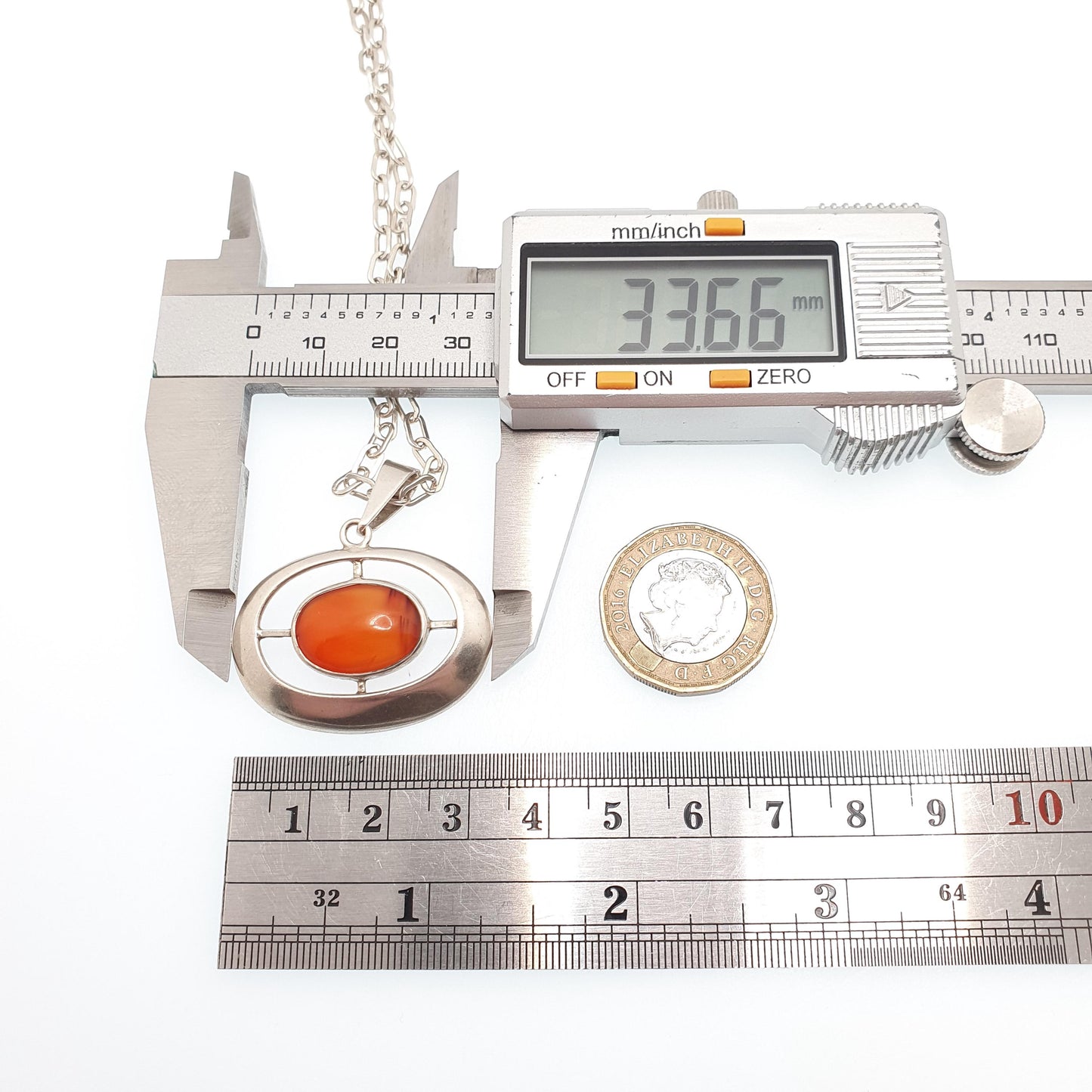 Vintage Sterling Silver Swedish Necklace Carnelian Quartz 1966 Scandinavian Modernist Target Designer Womens Fine Rare Jewellery Jewelry